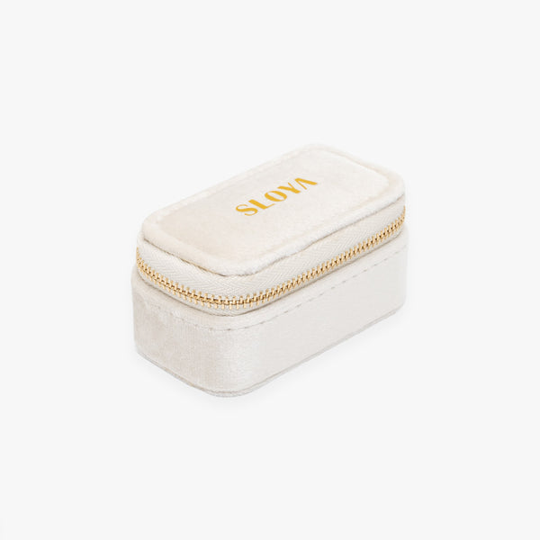 Mini boîte à bijoux velours blanc coton - SLOYA