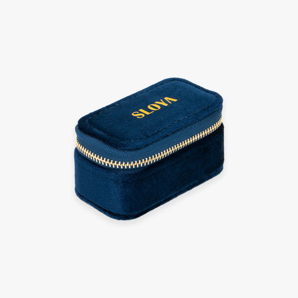 Mini boîte à bijoux velours bleu lapis-lazuli - SLOYA