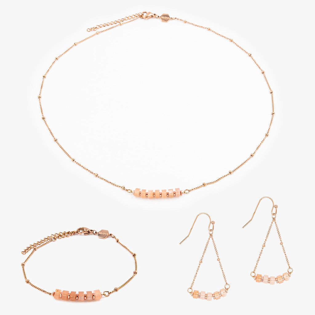 Collier, bracelet et boucles d'oreilles Piana en pierres de Soleil - SLOYA