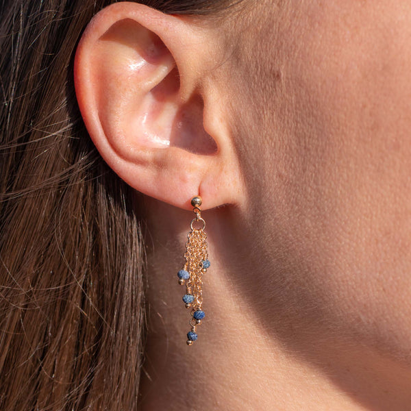 Boucles d'oreilles Bianca en pierres Lapis-lazuli - SLOYA