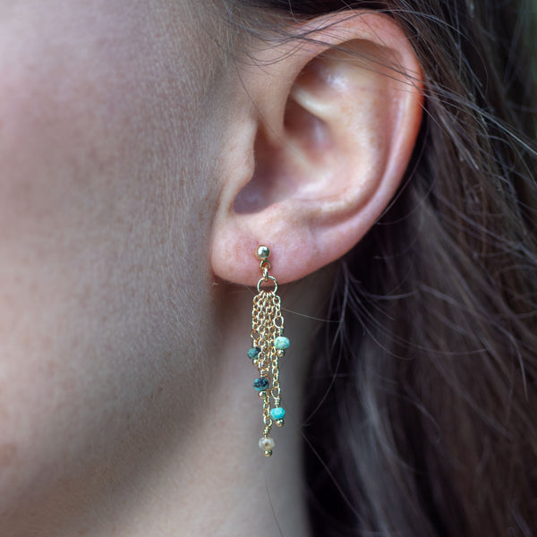 Boucles d'oreilles Bianca en pierres Turquoise Africain - SLOYA