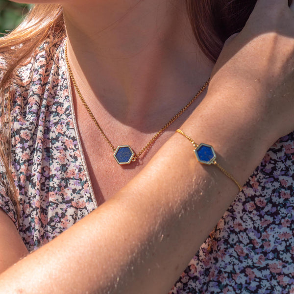 Collier et bracelet Hexalia en pierres Lapis-lazuli - SLOYA