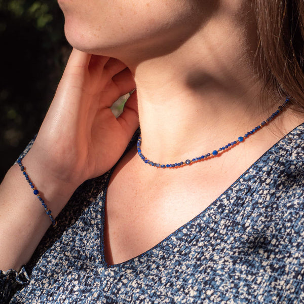 Collier et bracelet Paloma en pierres Lapis-lazuli - SLOYA