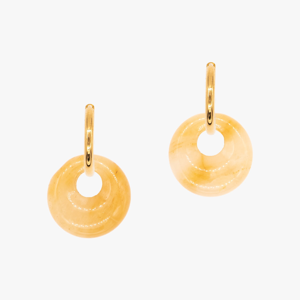 Boucles d'oreilles Blima en pierres Jade jaune - SLOYA