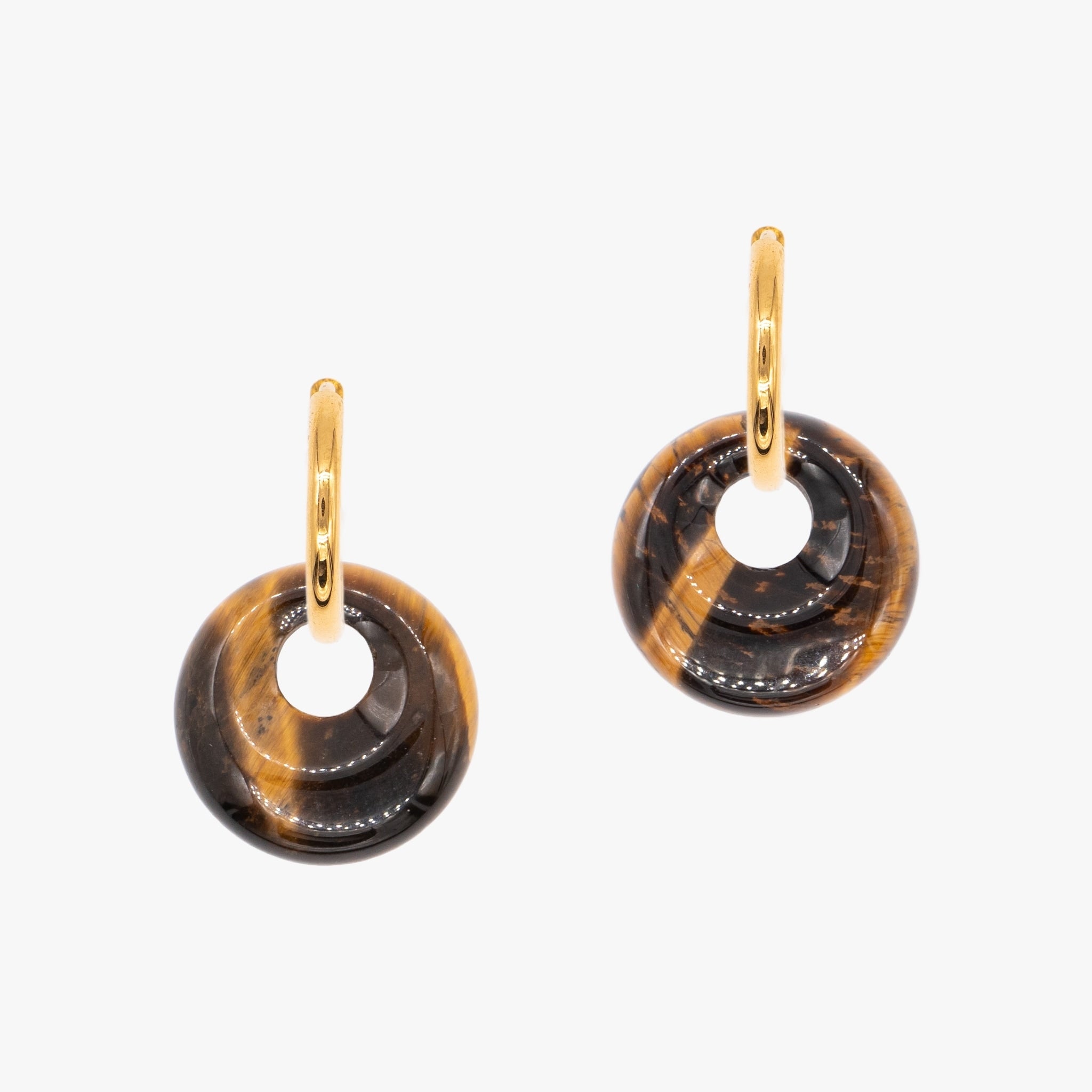 Boucles d'oreilles Blima en pierres Oeil de Tigre - SLOYA