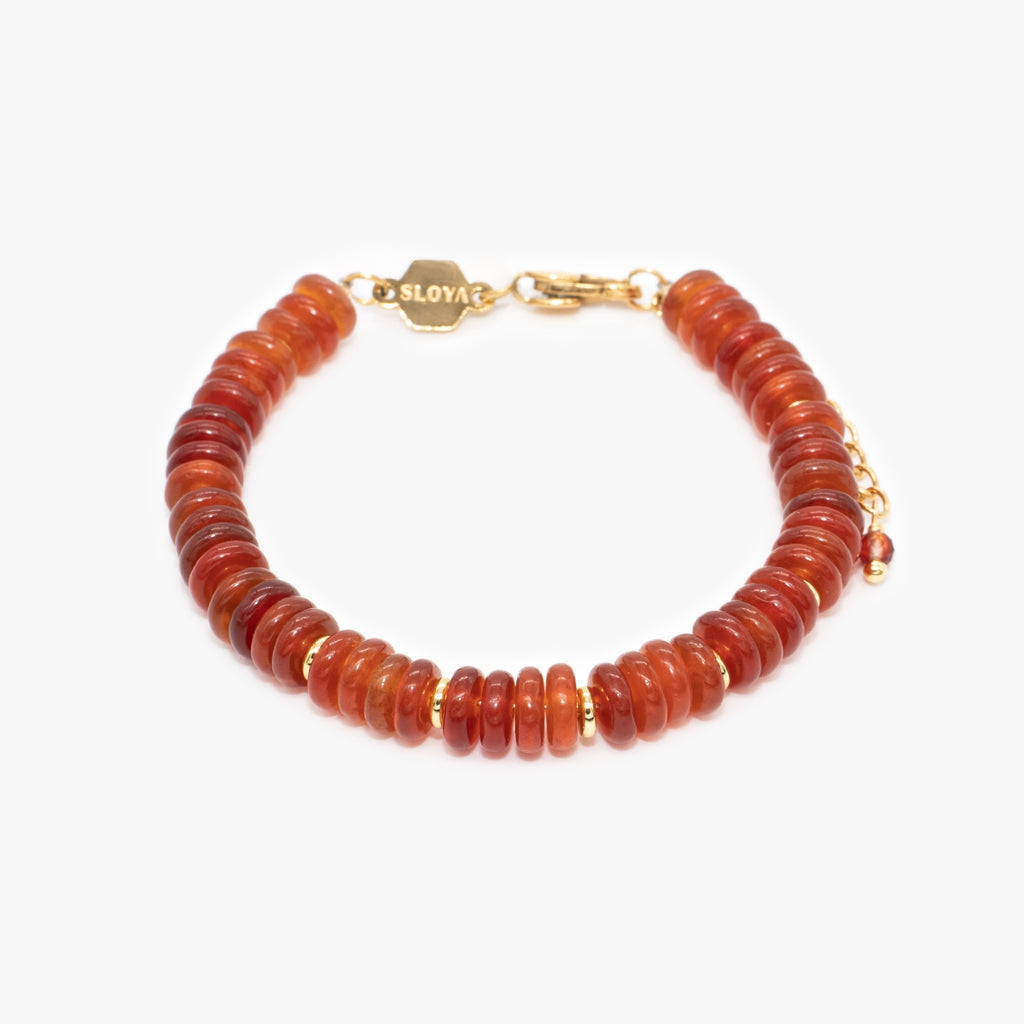 Bracelet Blima en pierres Agate rouge - SLOYA