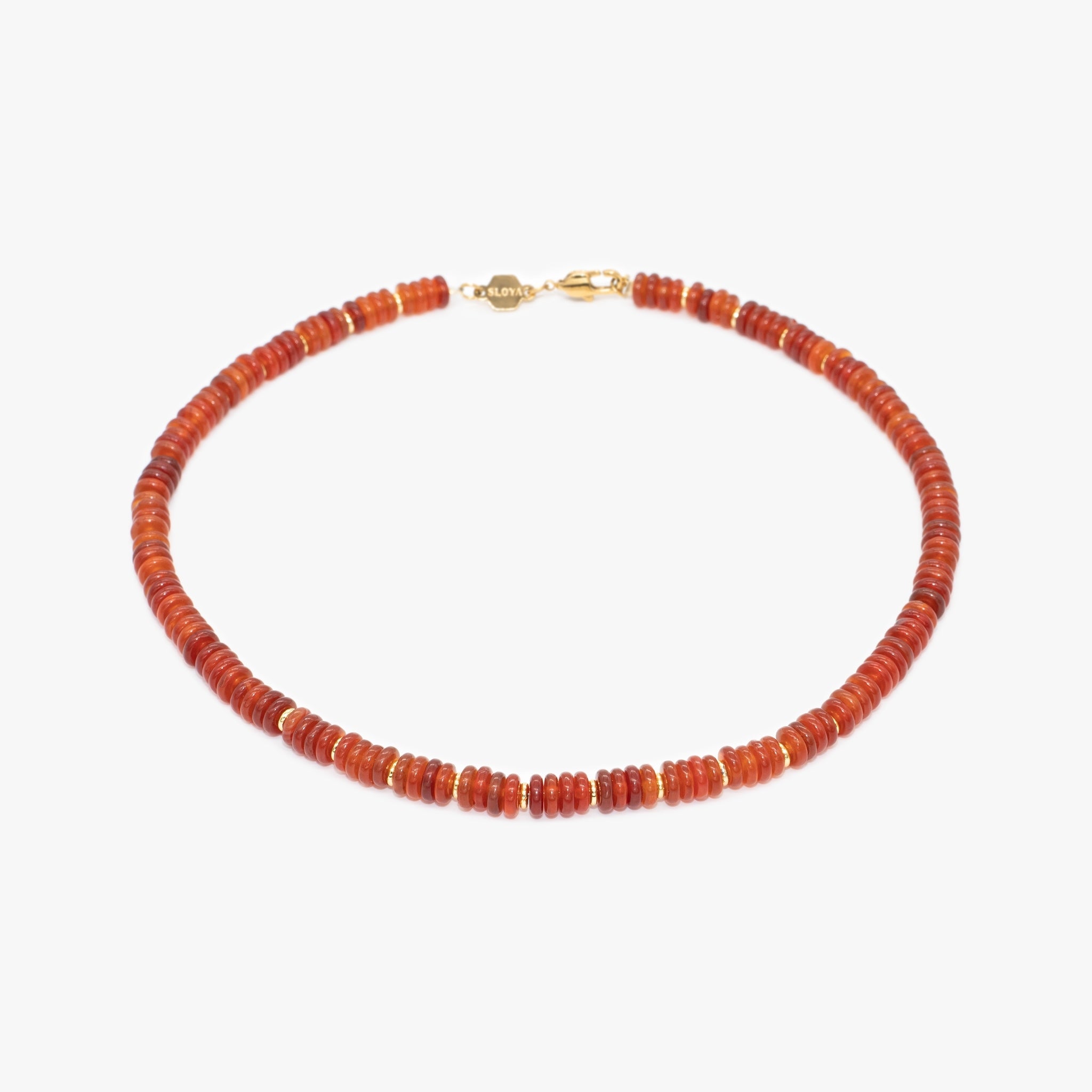 Collier Blima en pierres Agate rouge - SLOYA