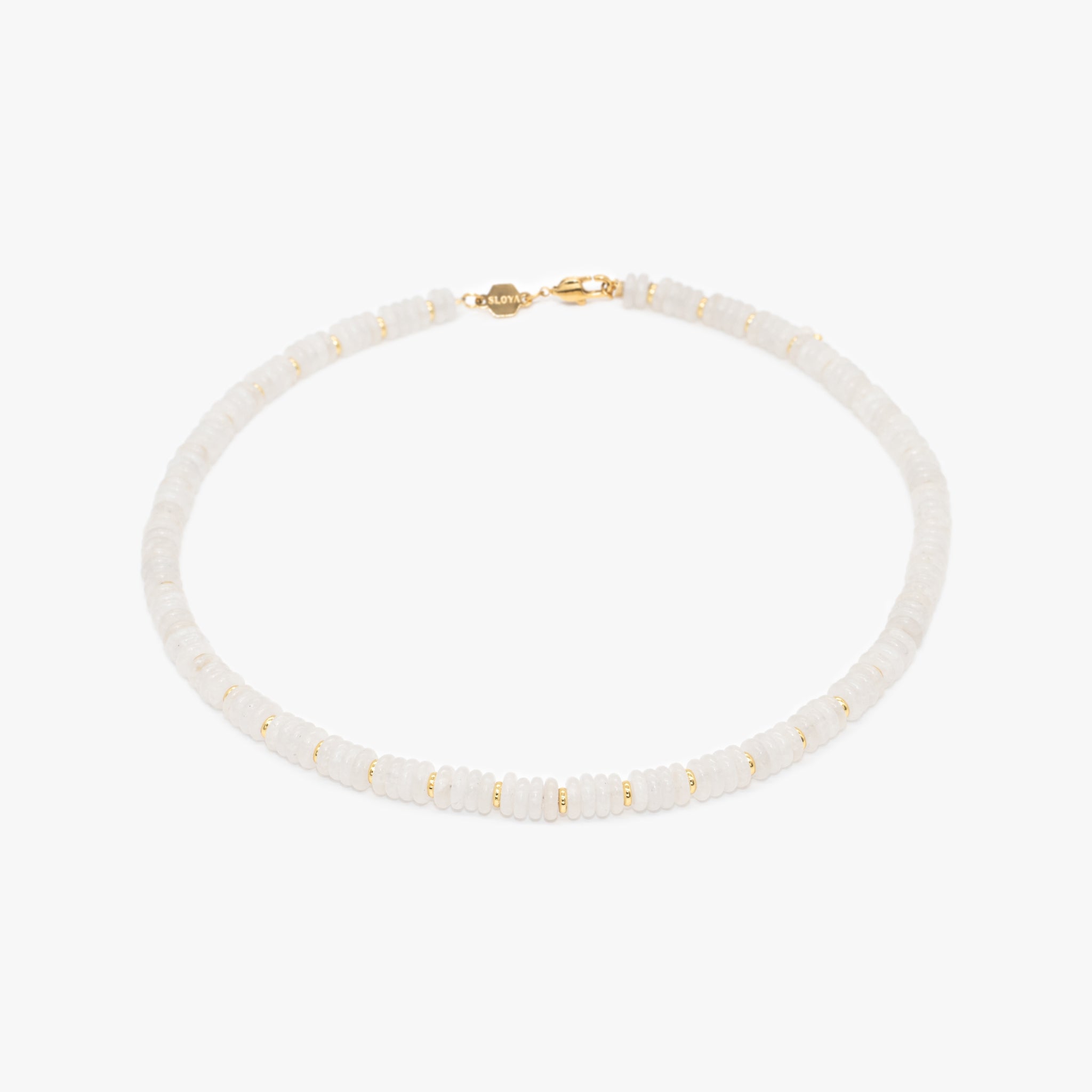 Collier Blima en pierres Jade blanche - SLOYA