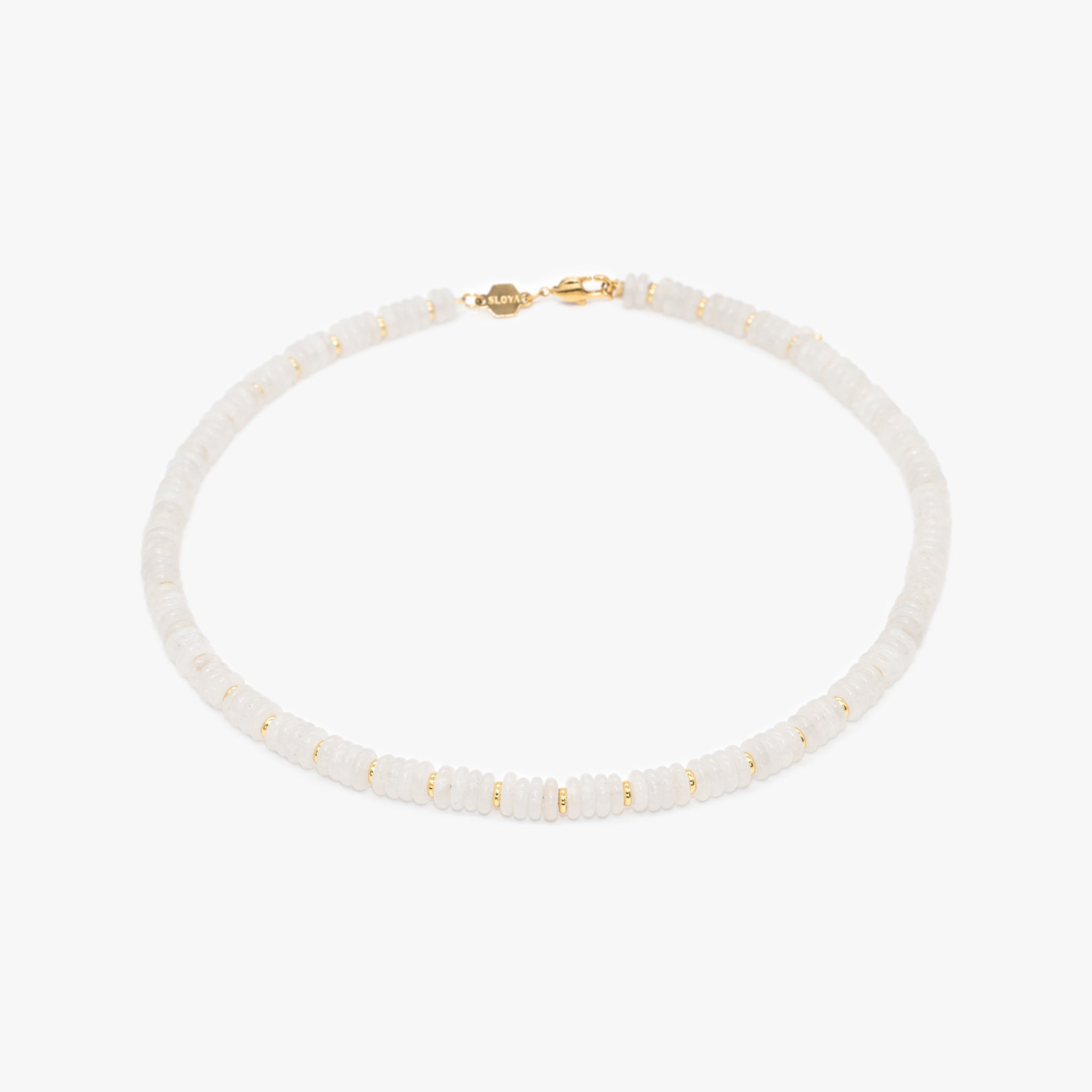 Collier Blima en pierres Jade blanche - SLOYA