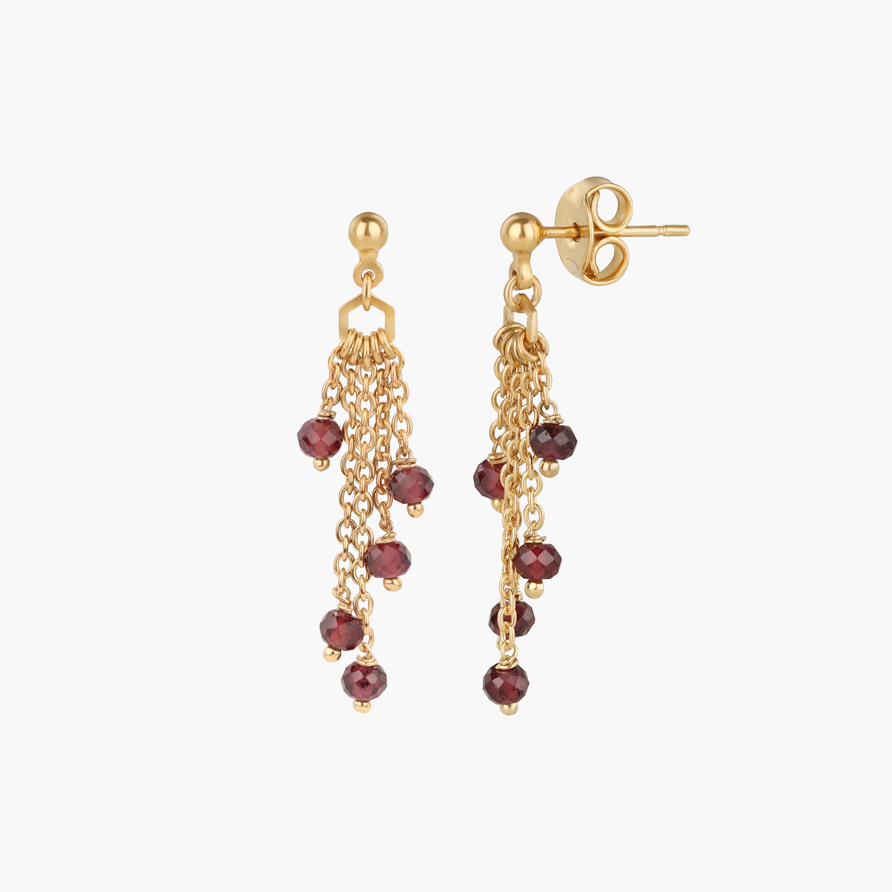 Boucles d'oreilles Elyssa en pierres Grenat - SLOYA