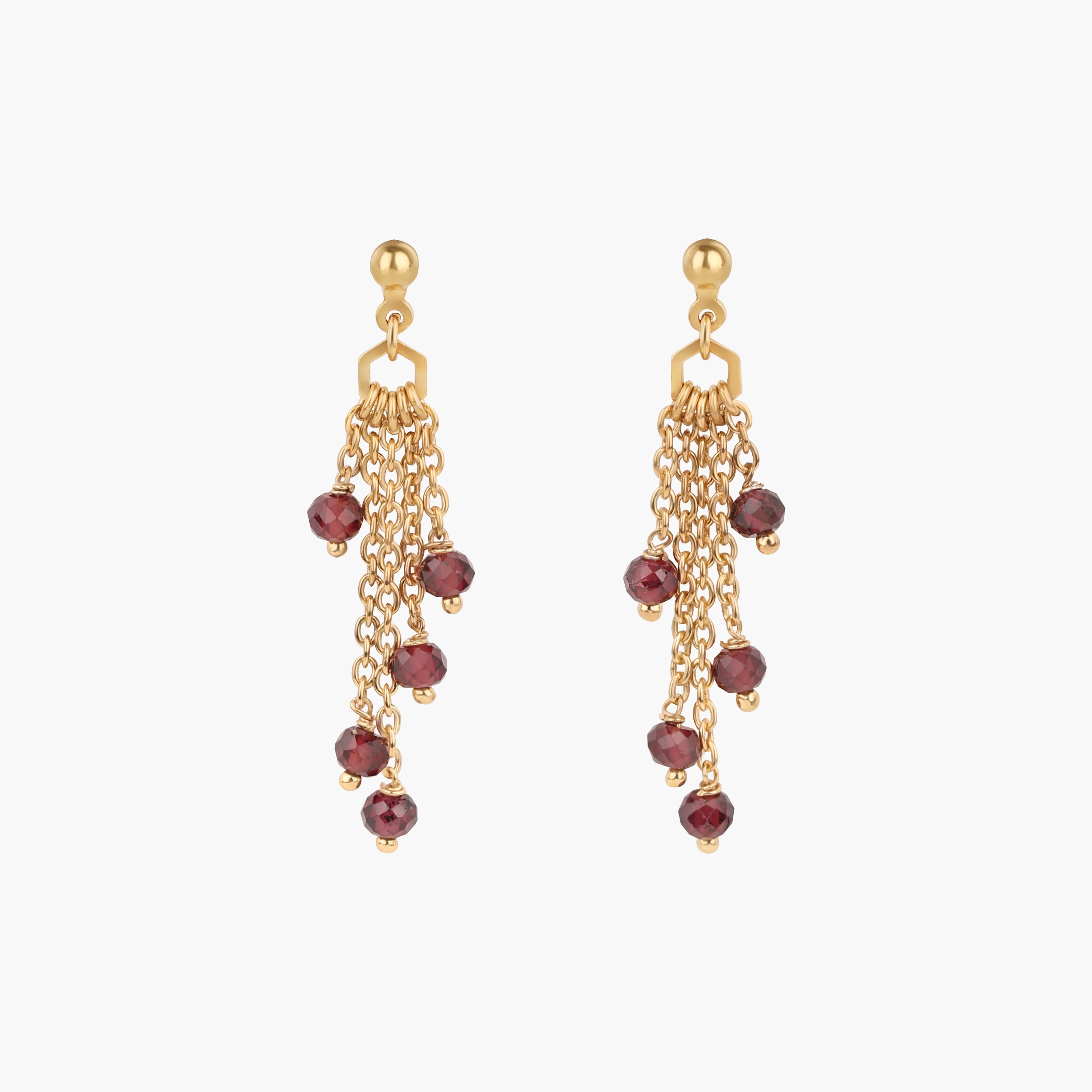 Boucles d'oreilles Elyssa en pierres Grenat - SLOYA