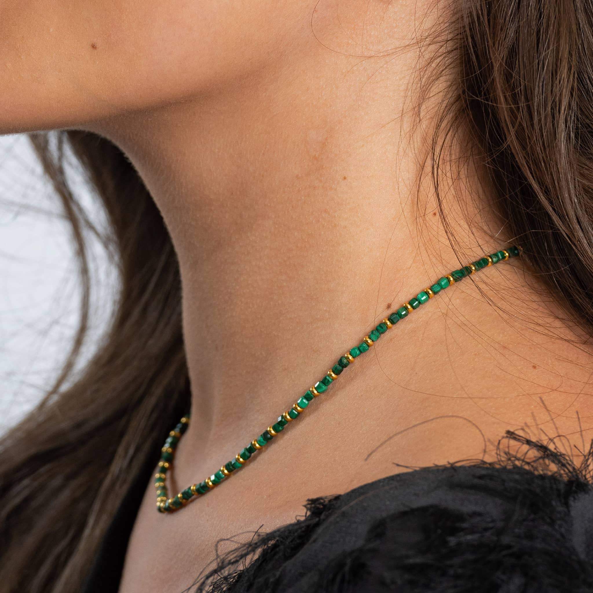 Collier Karia en pierres Malachite - SLOYA