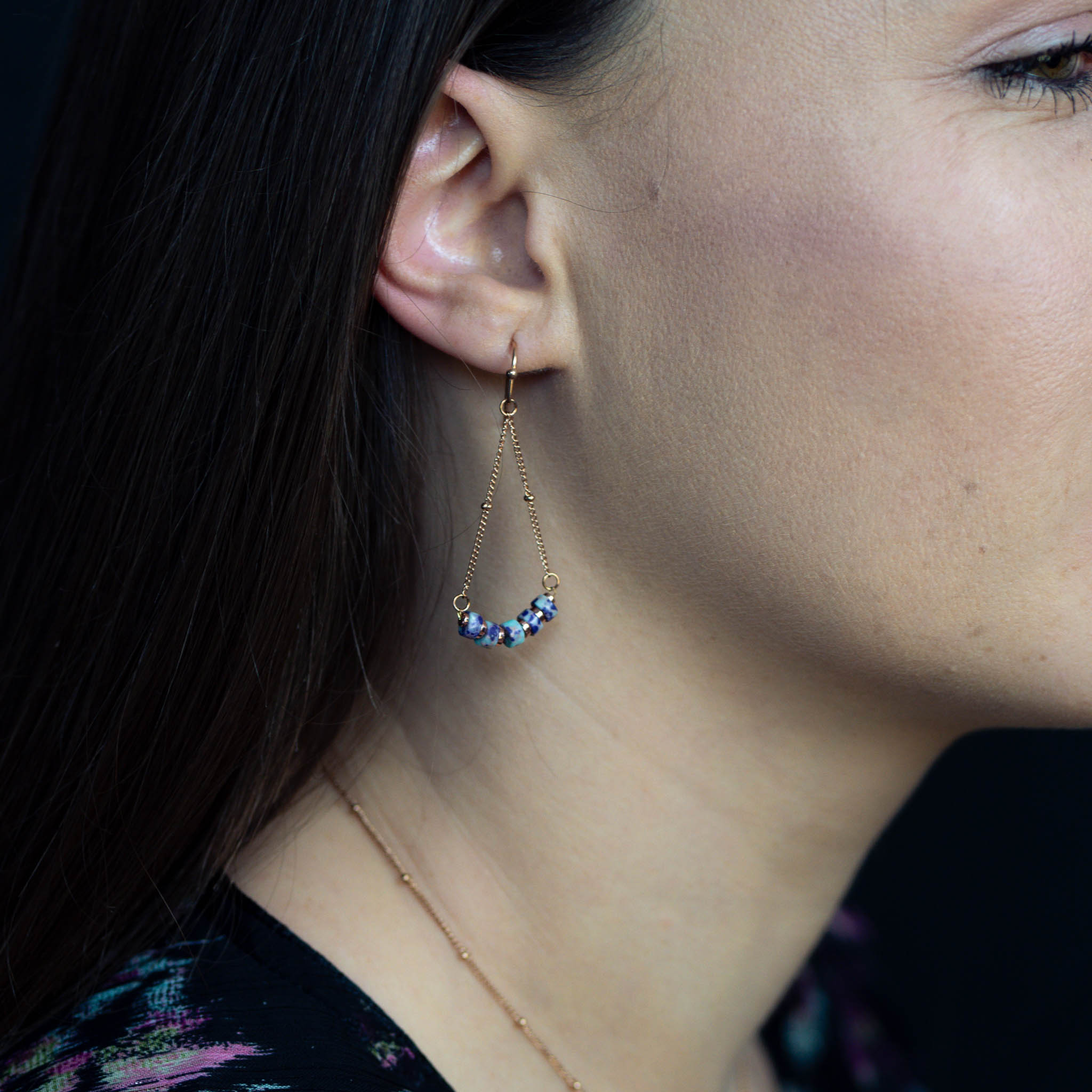 Boucles d'oreilles PIANA en pierres Jaspe - SLOYA