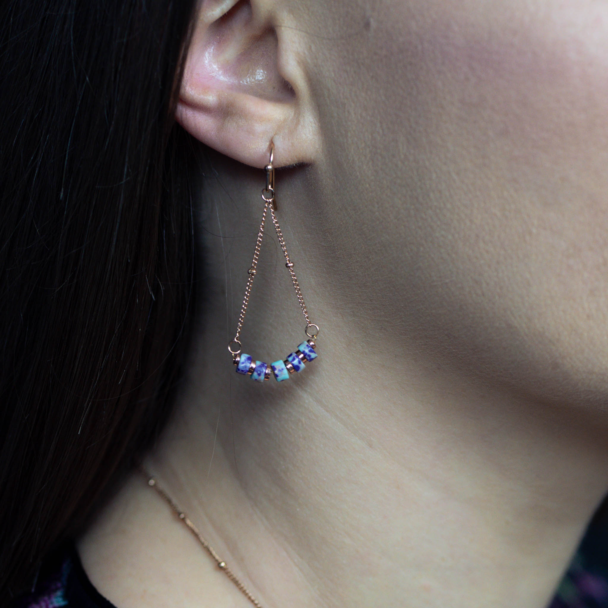 Boucles d'oreilles PIANA en pierres Jaspe - SLOYA