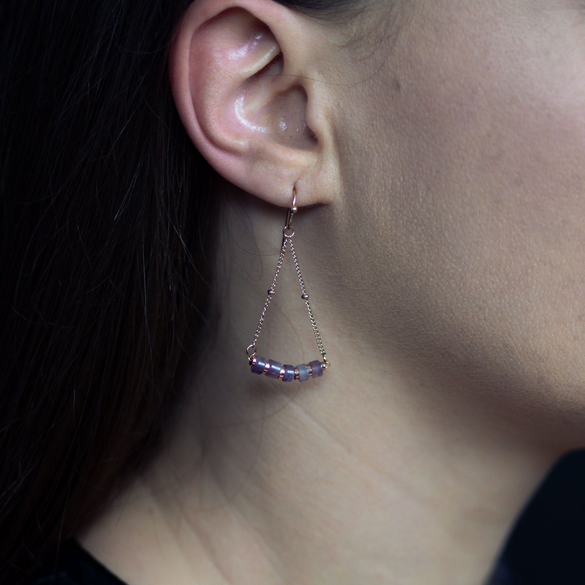 Boucles d'oreilles PIANA en pierres Améthyste - SLOYA