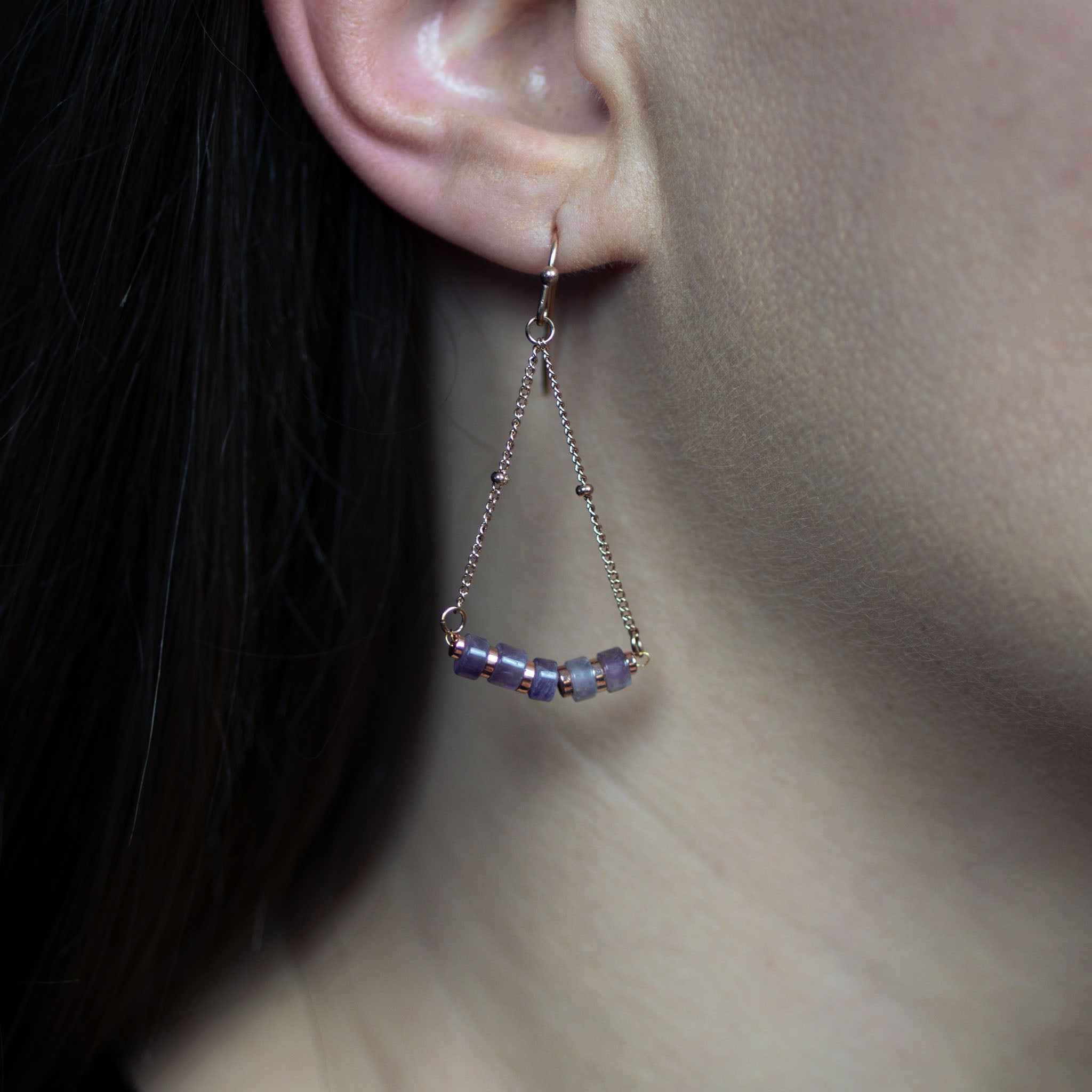 Boucles d'oreilles PIANA en pierres Améthyste - SLOYA