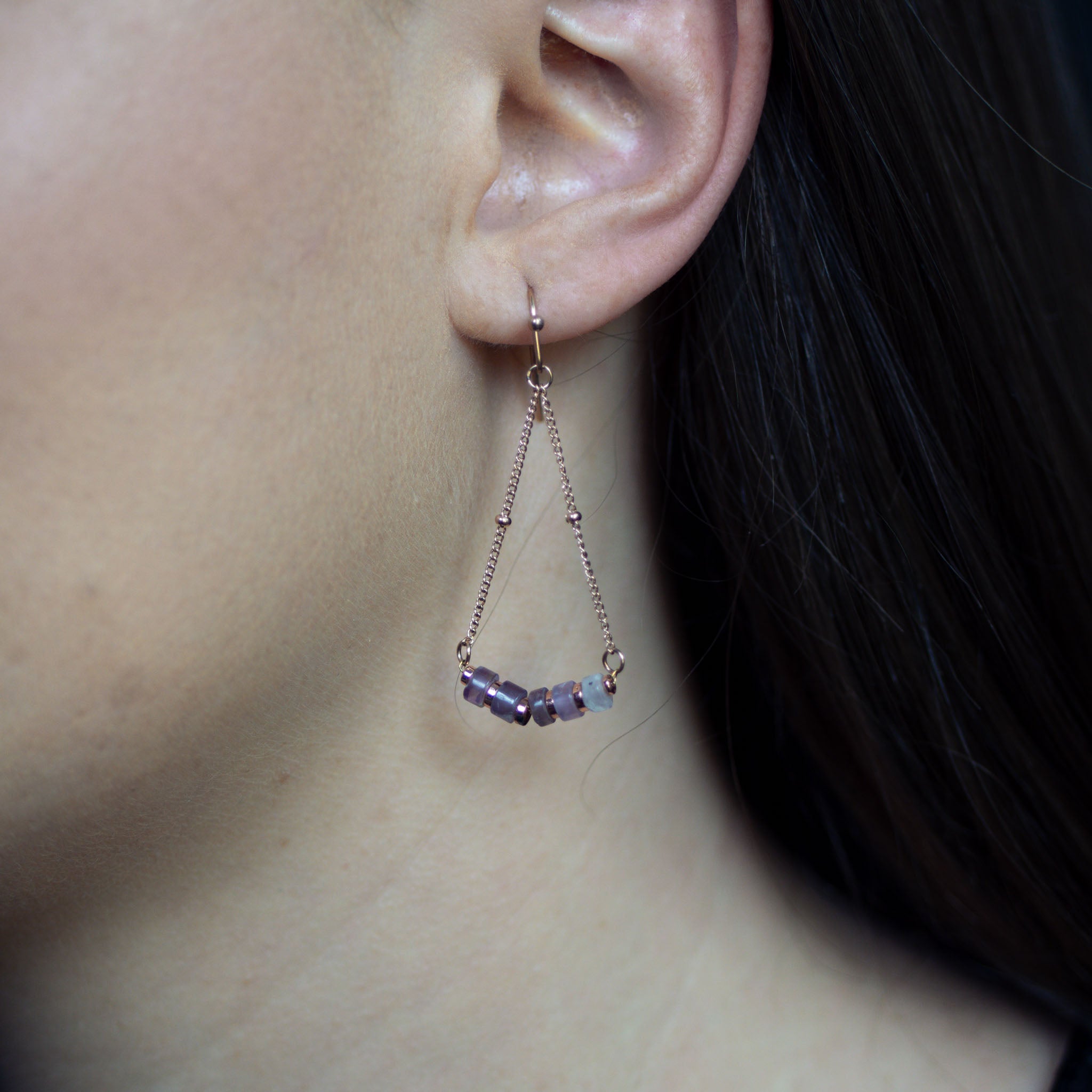 Boucles d'oreilles PIANA en pierres Améthyste - SLOYA