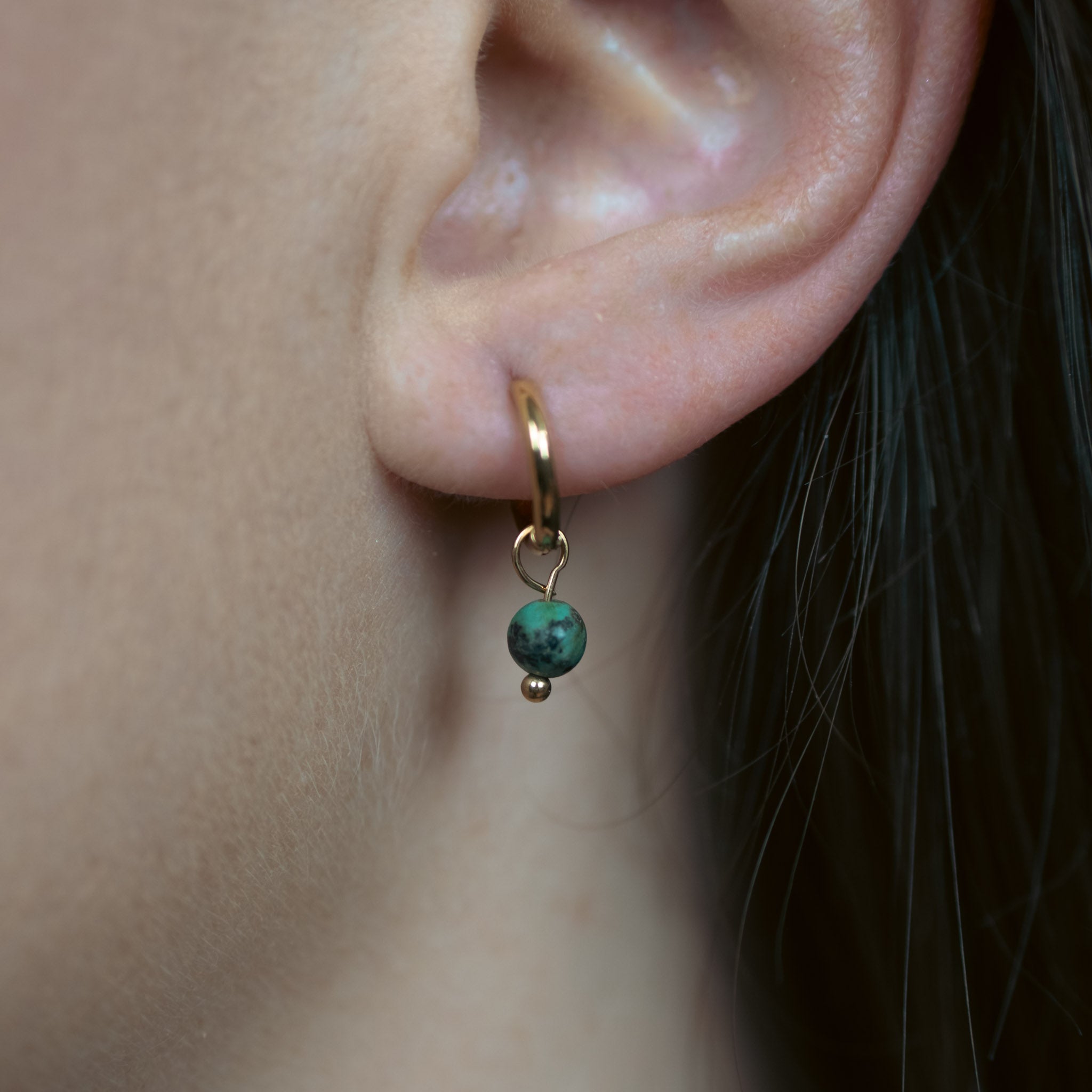 Boucles d'oreilles Serena en pierres Turquoise Africain - SLOYA