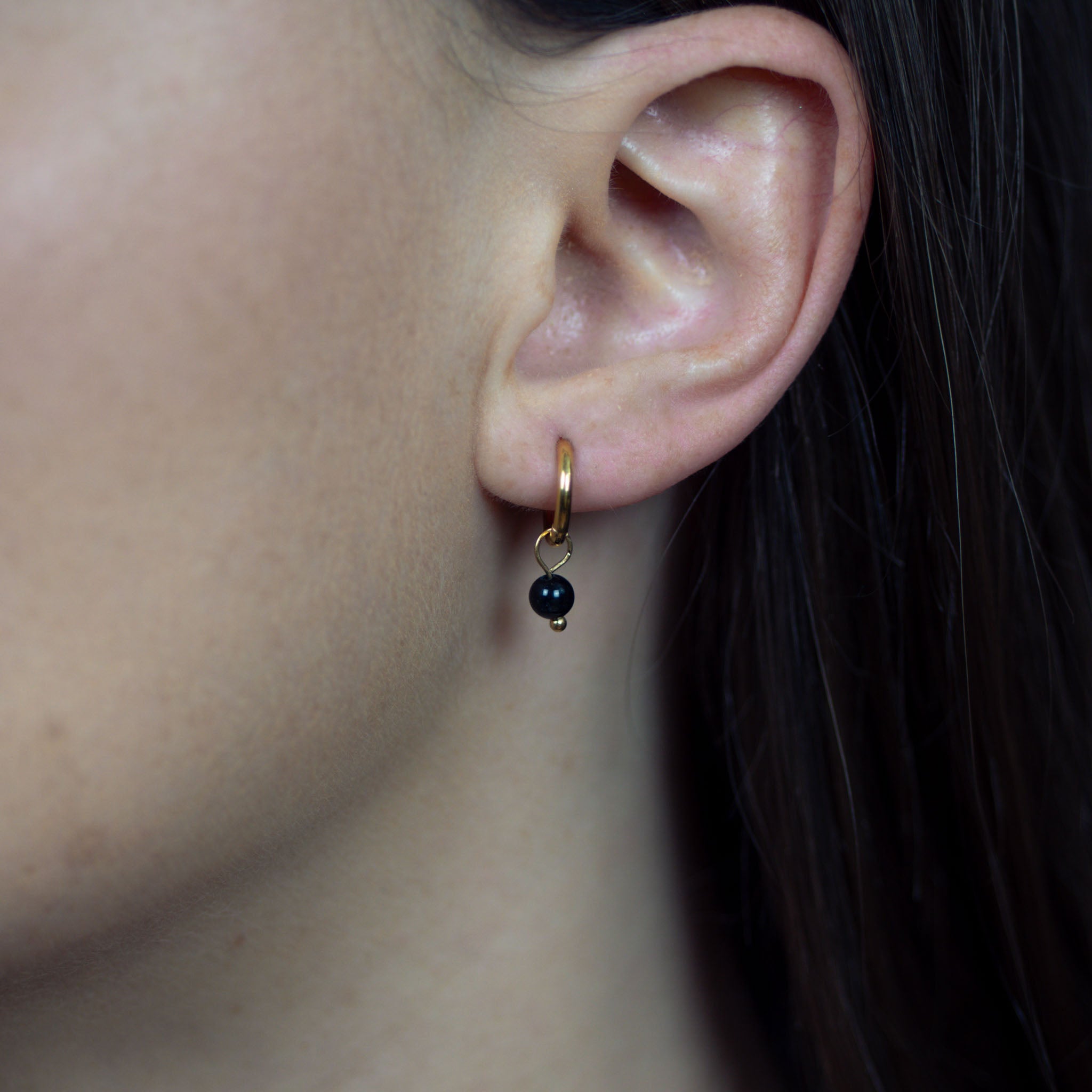 Boucles d'oreilles Serena en pierres Obsidienne - SLOYA