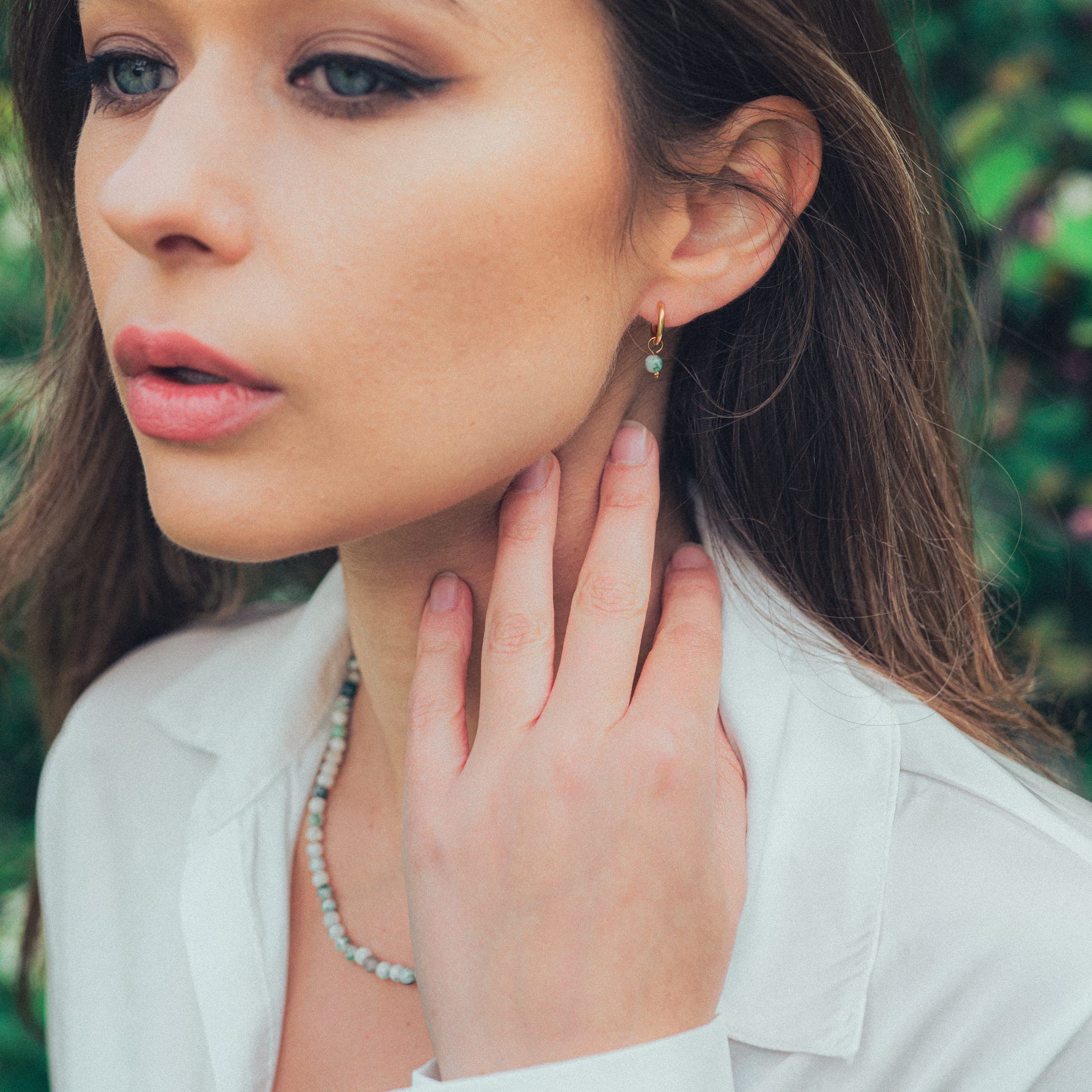 Boucles d'oreilles Serena en pierres Agate Arbre - SLOYA