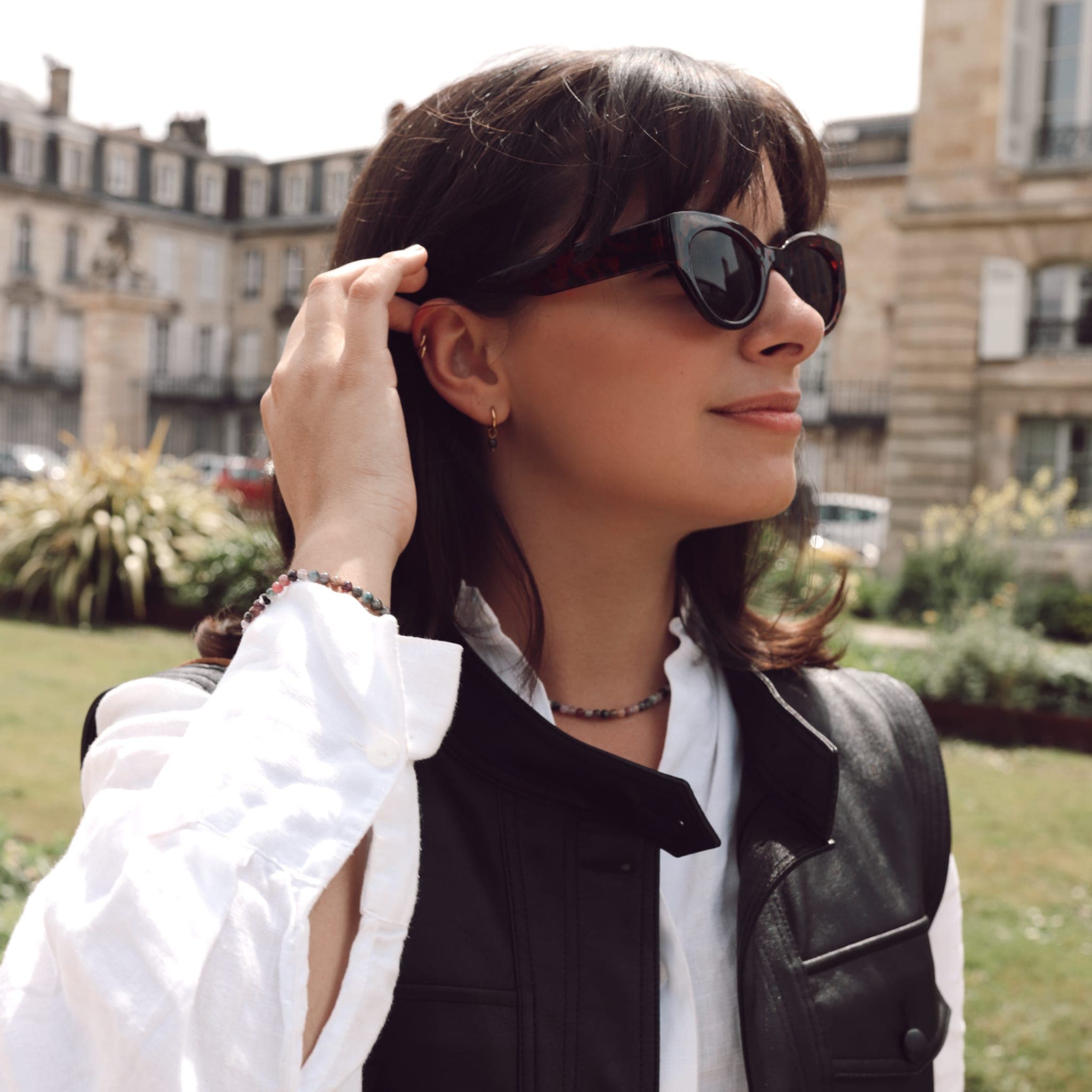 Collier, bracelet et boucles d'oreilles Serena en pierres Tourmaline - SLOYA