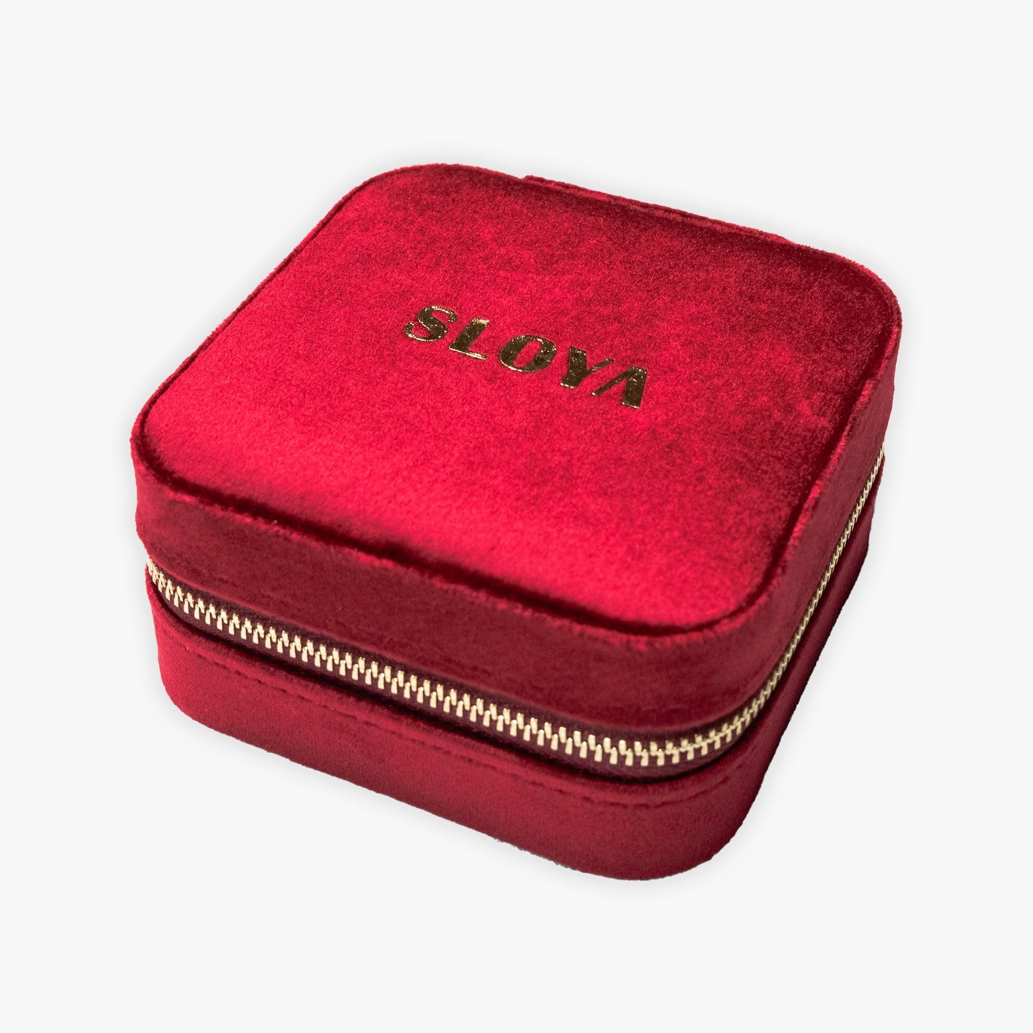 boite à bijoux sloya en velour rouge