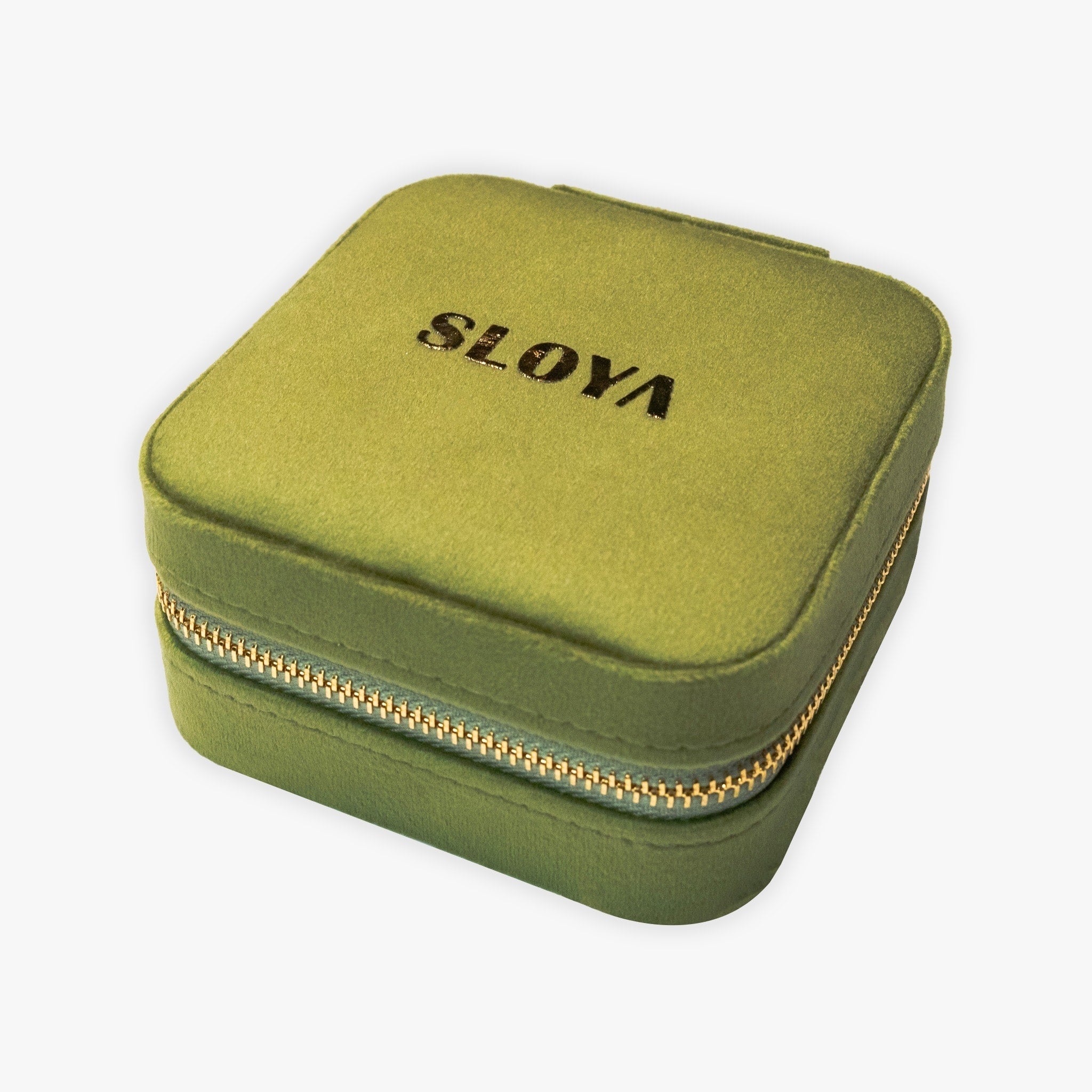 boite à bijoux sloya en velour verte