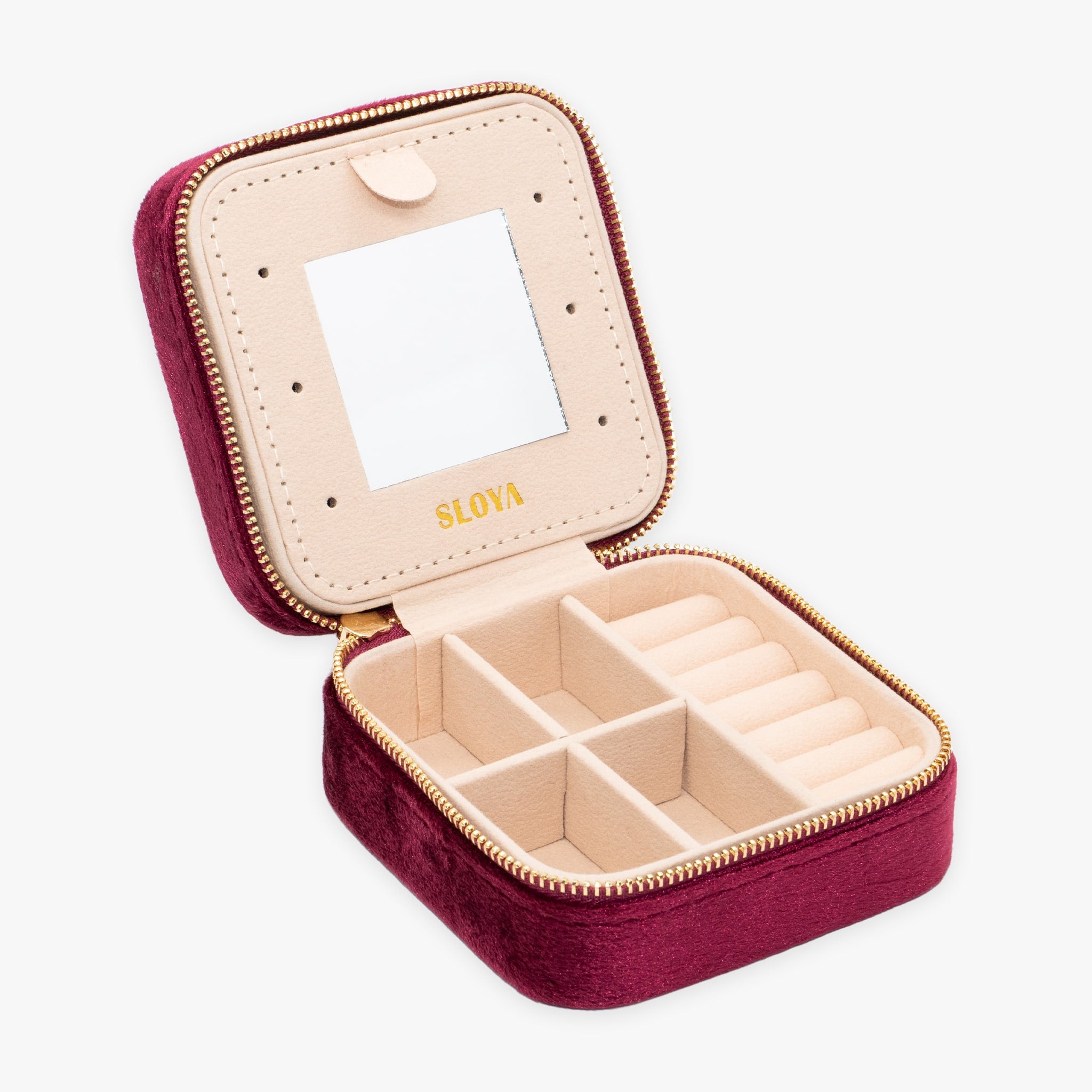 Boîte à bijoux velours rouge grenat - SLOYA