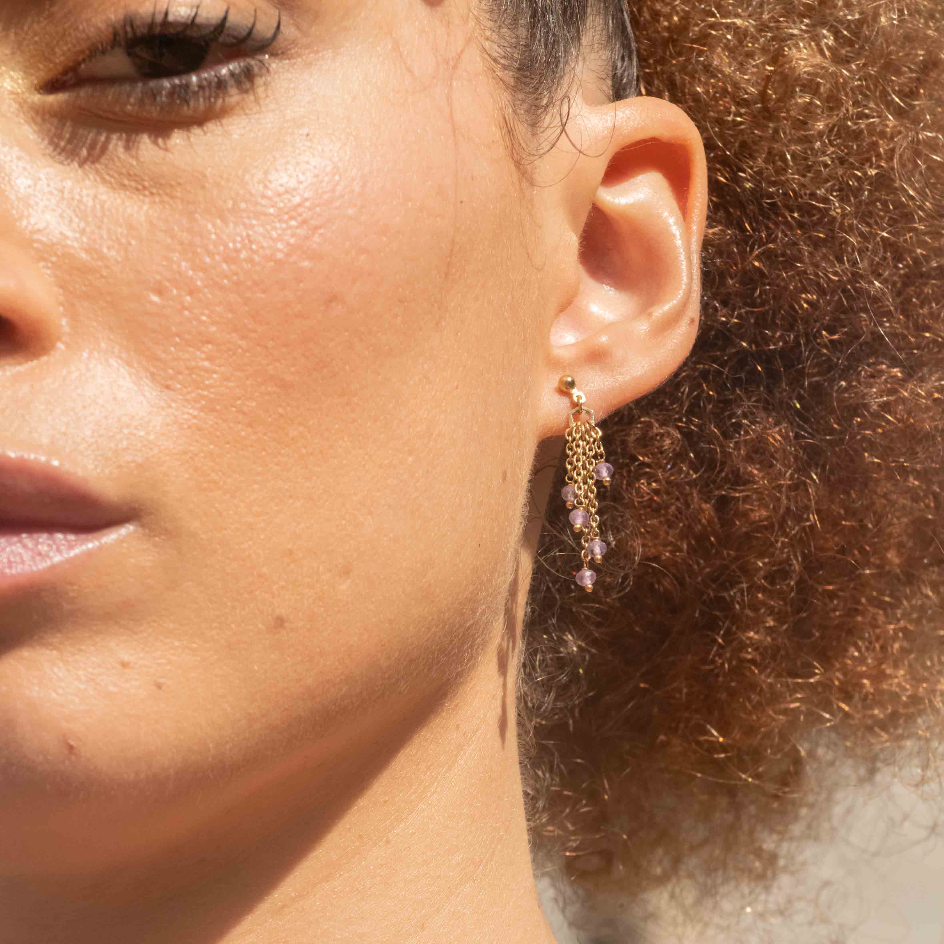 Boucles d'oreilles Elyssa en pierres Améthyste - SLOYA