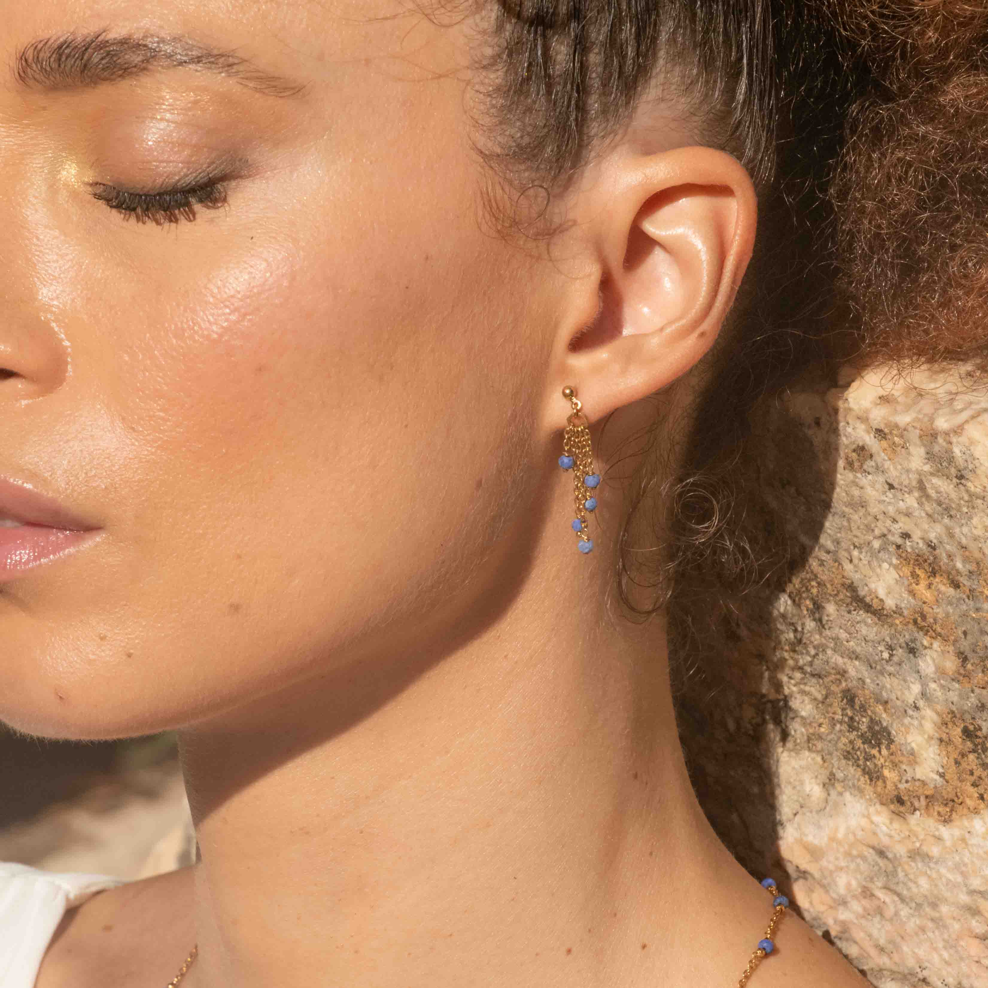 Boucles d'oreilles Elyssa en pierres Lapis-lazuli - SLOYA