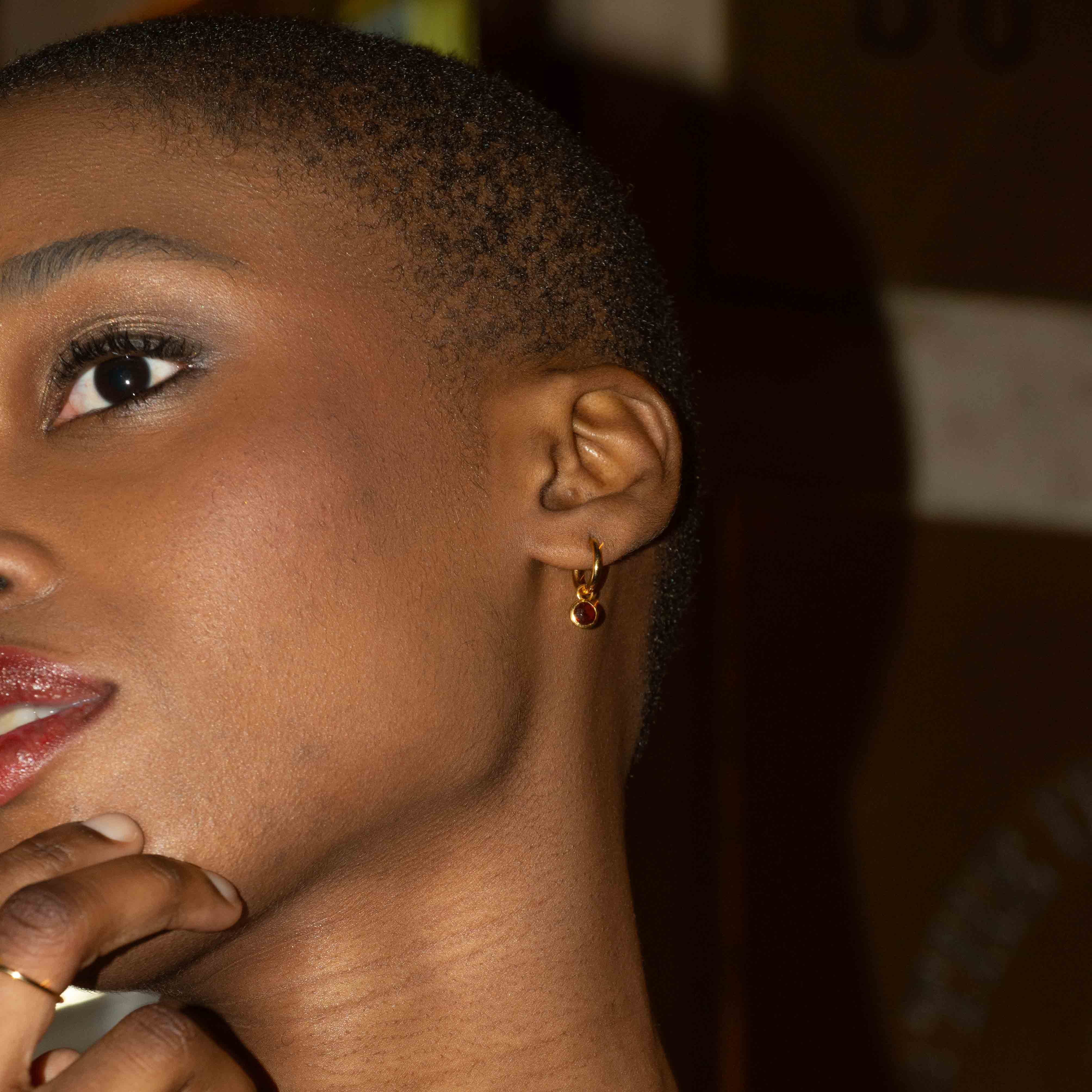 Boucles d'oreilles Gemia en pierres Grenat - SLOYA