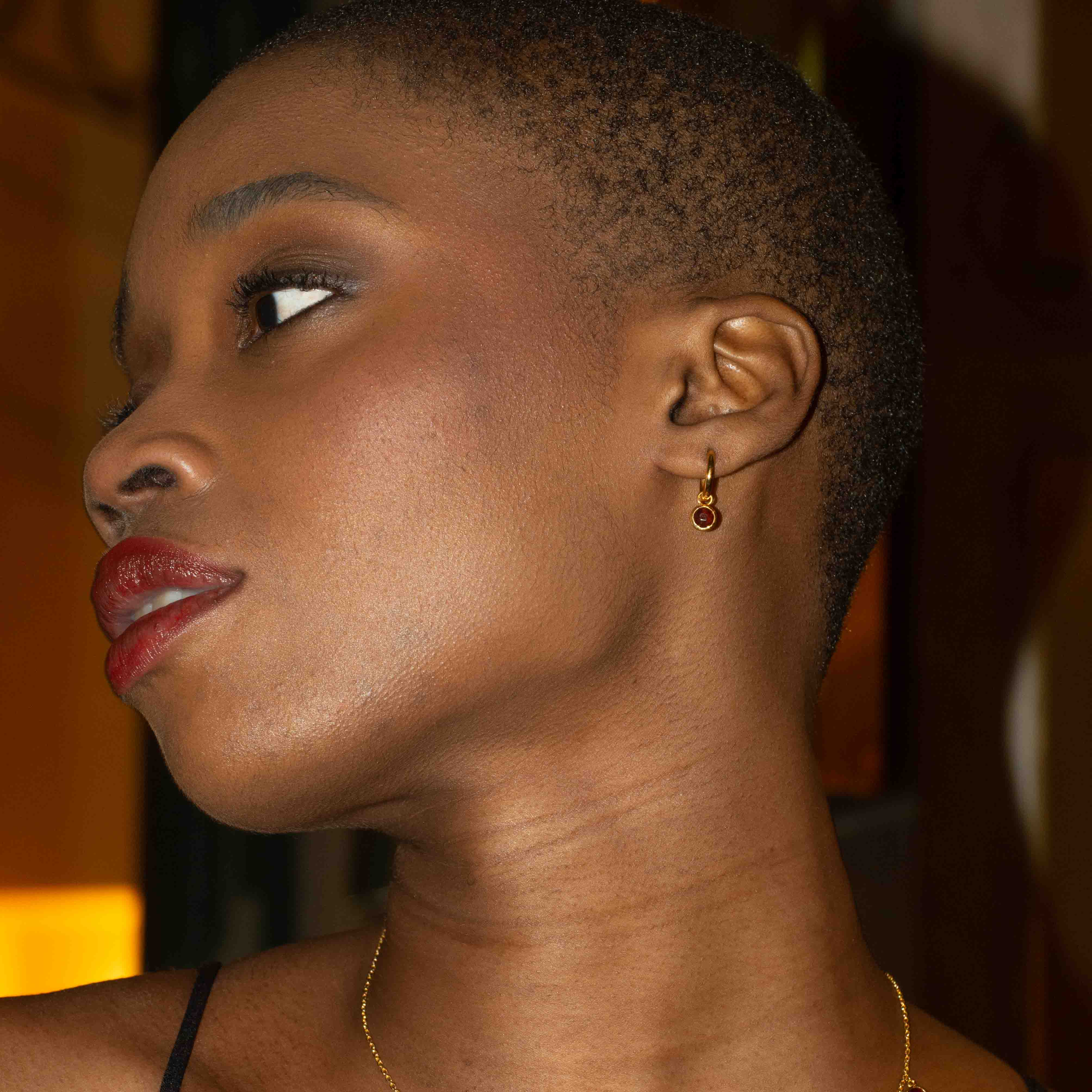 Boucles d'oreilles Gemia en pierres Grenat - SLOYA