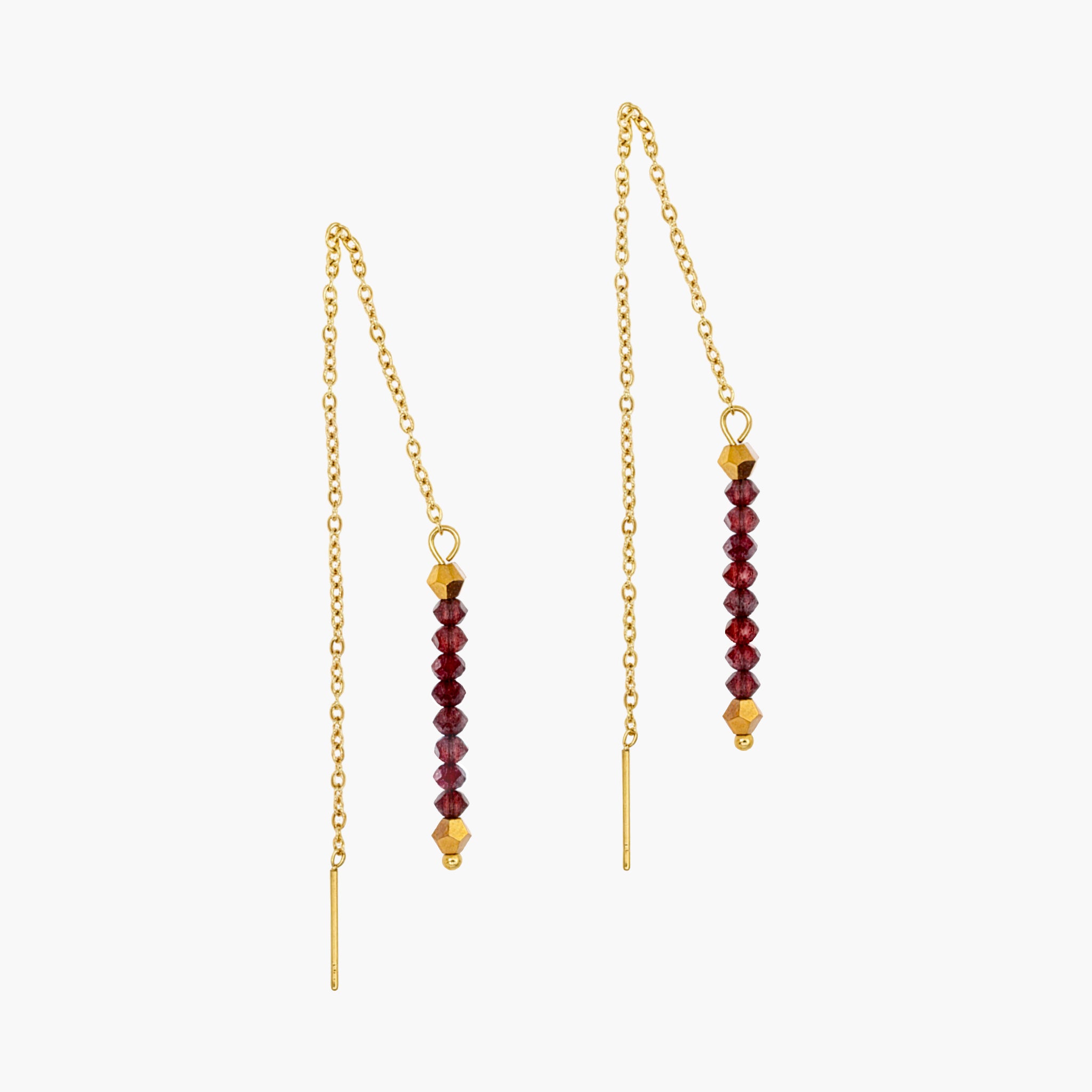 Boucles d'oreilles pendantes Lumia en pierres Grenat - SLOYA