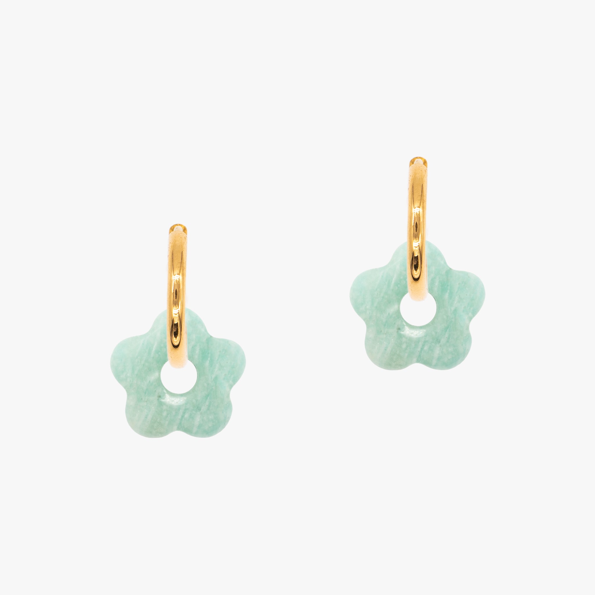 Boucles d'oreilles Fleur en pierres Amazonite - SLOYA