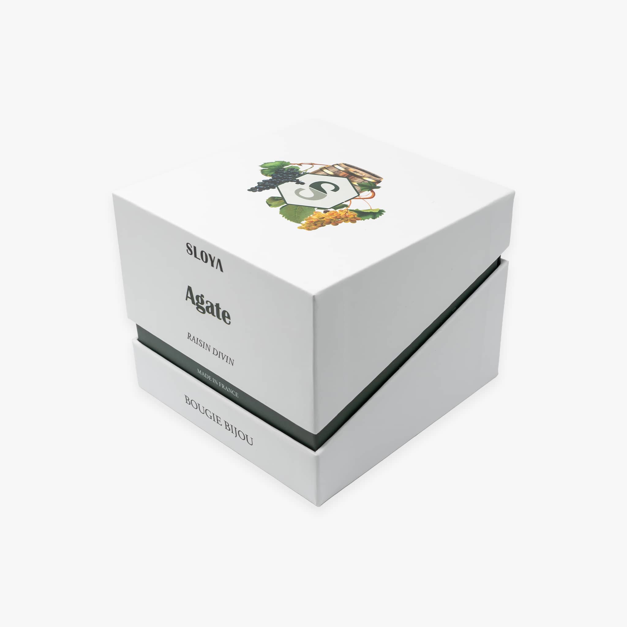 Bougie bijou pierres Agate - parfum Raisin Divin - SLOYA