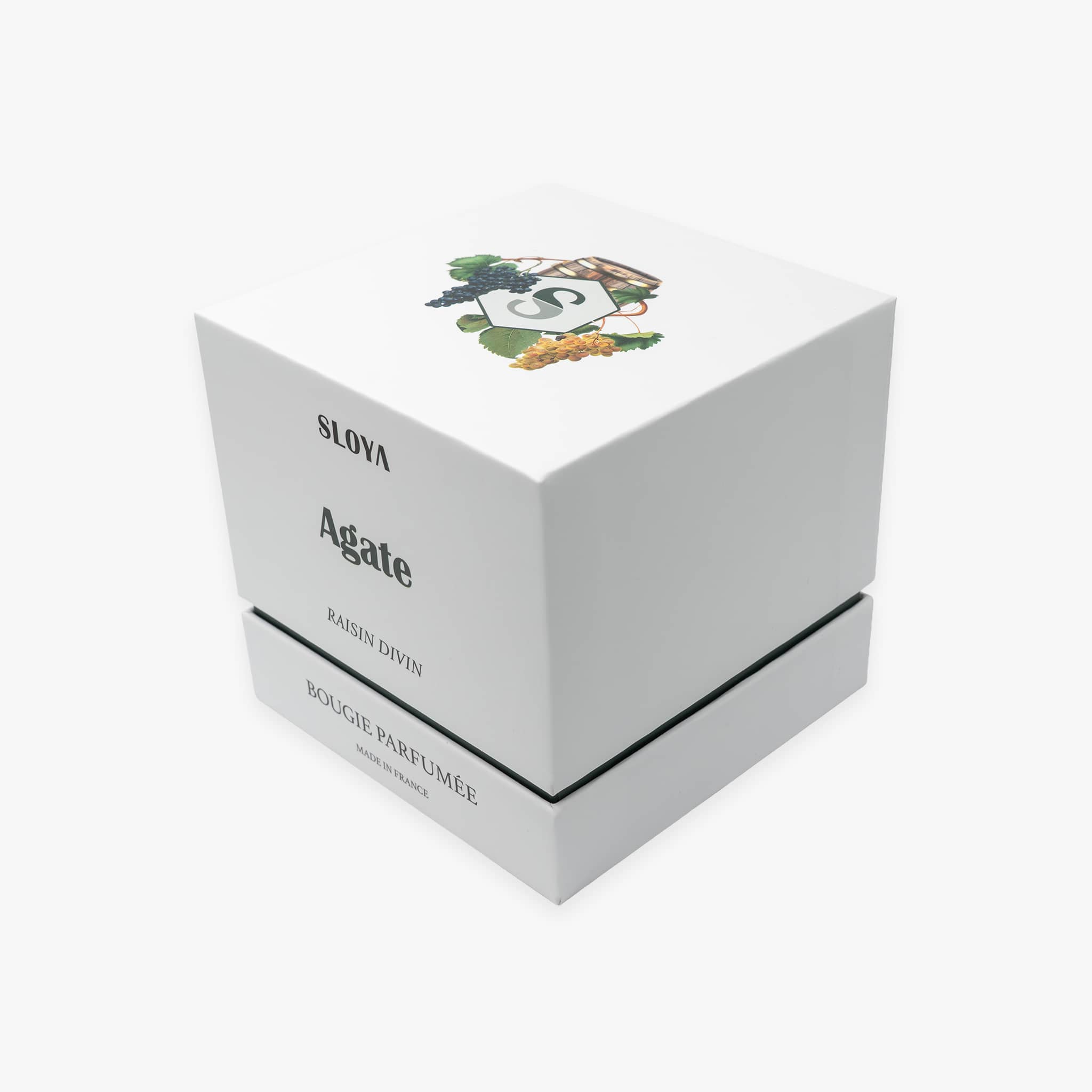 Bougie pierres Agate - parfum Raisin Divin - SLOYA