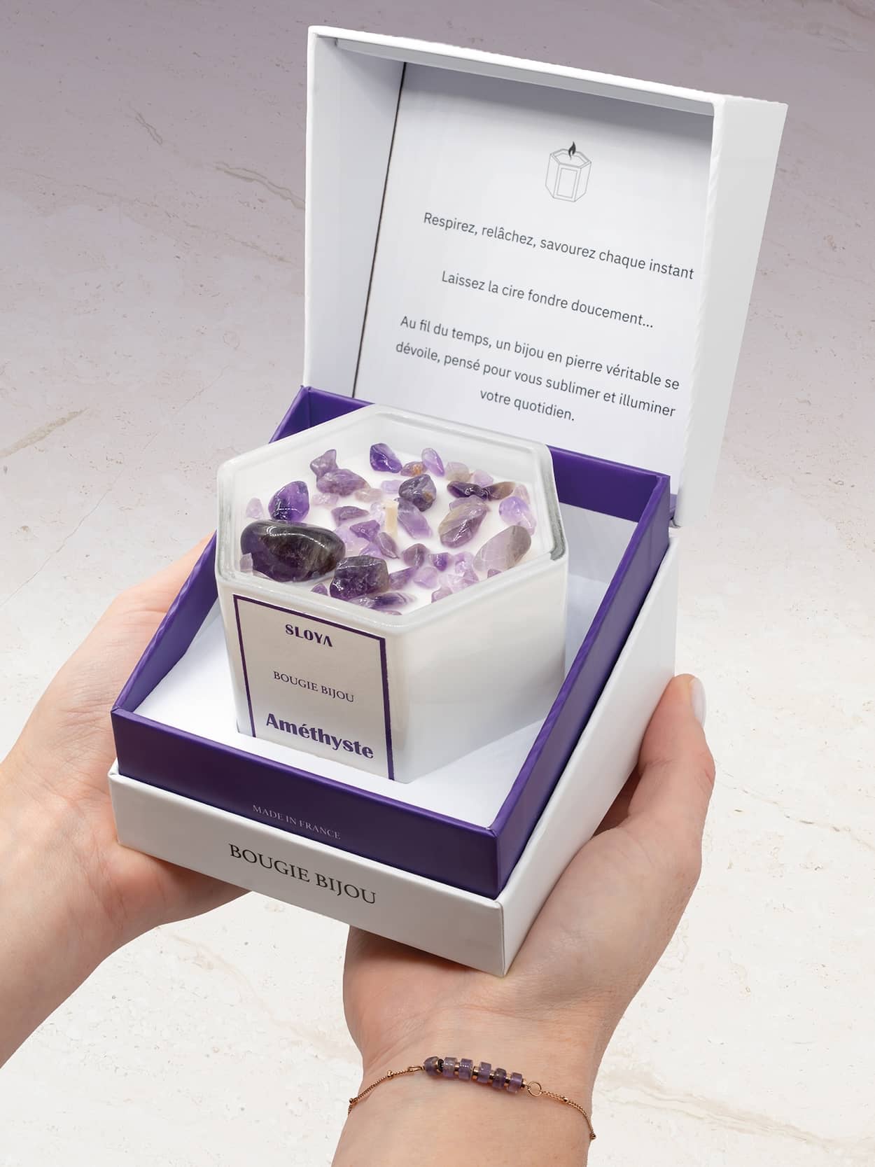 bougie bijou sloya pierres naturelles