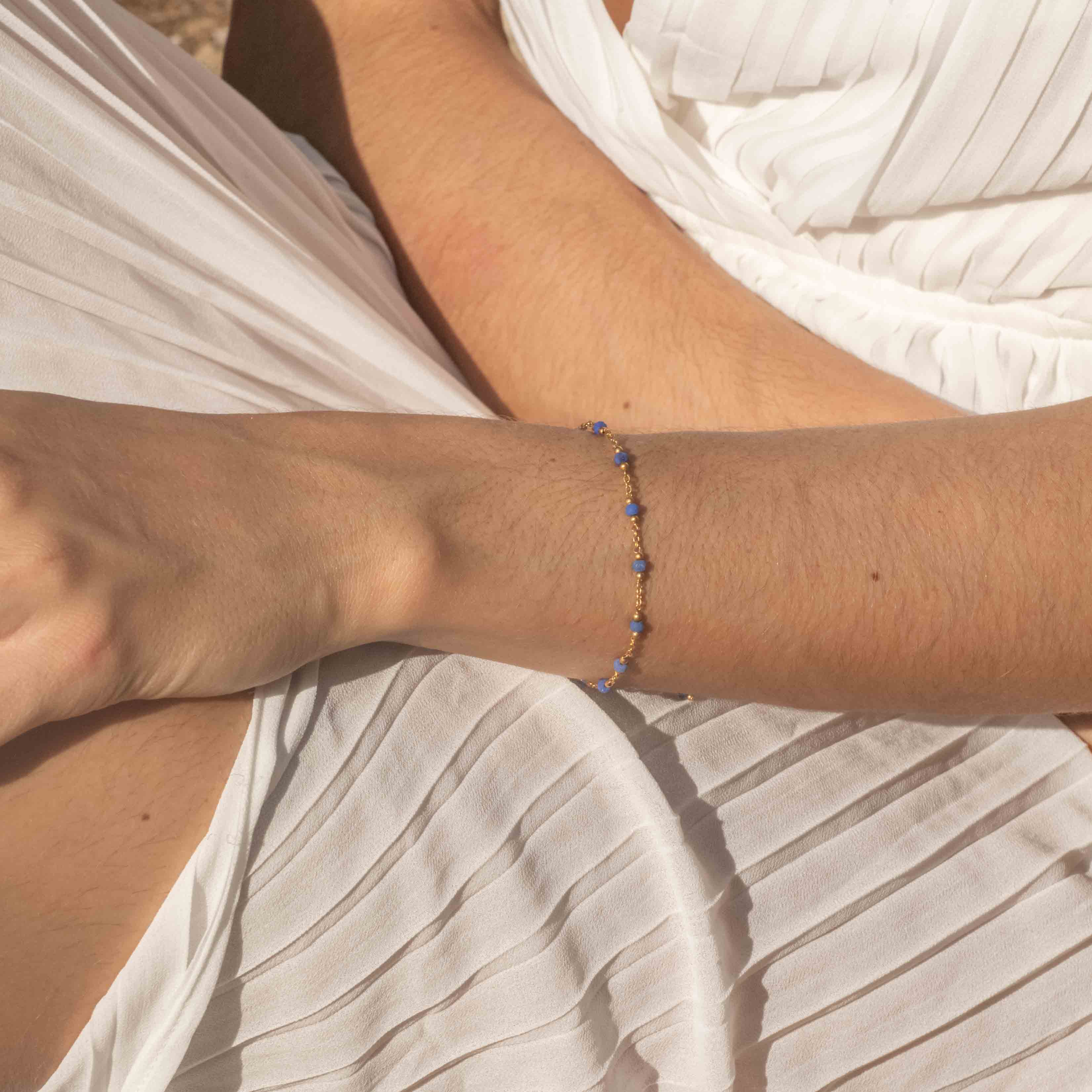 Collier, bracelet et boucles d'oreilles Elyssa en pierres Lapis-lazuli - SLOYA