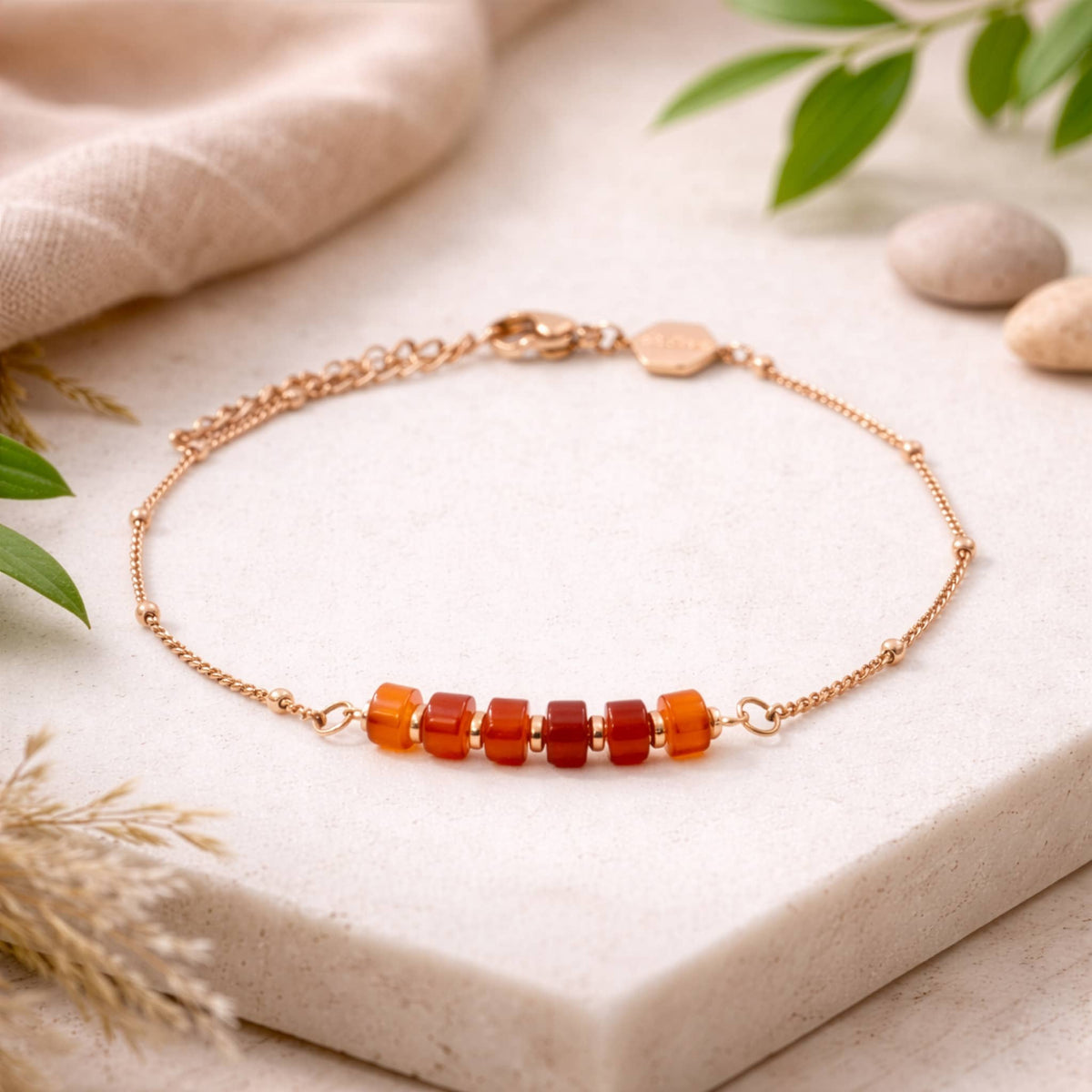 Bracelet PIANA en pierres de cornaline - SLOYA