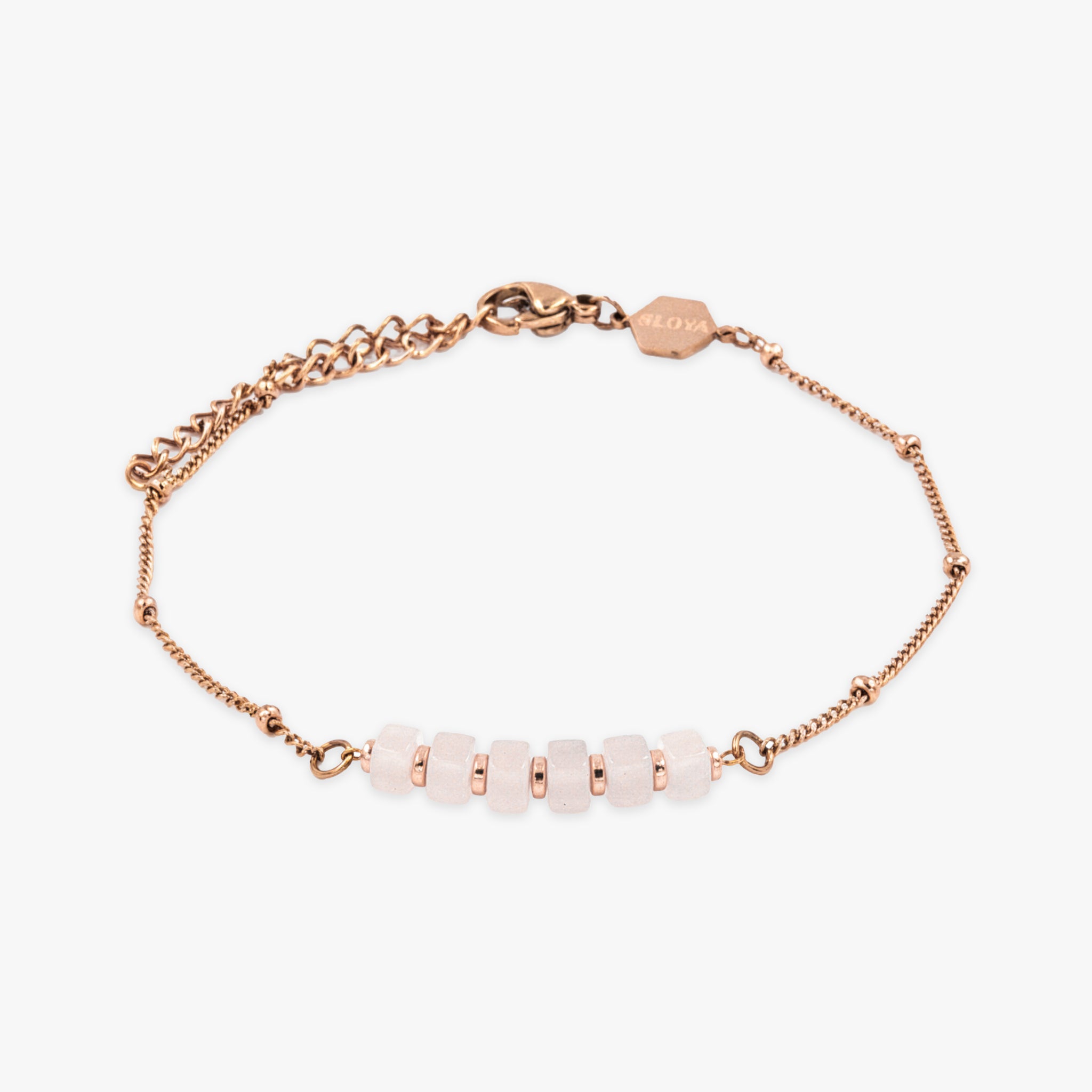 Bracelet PIANA en pierres de quartz rose - SLOYA