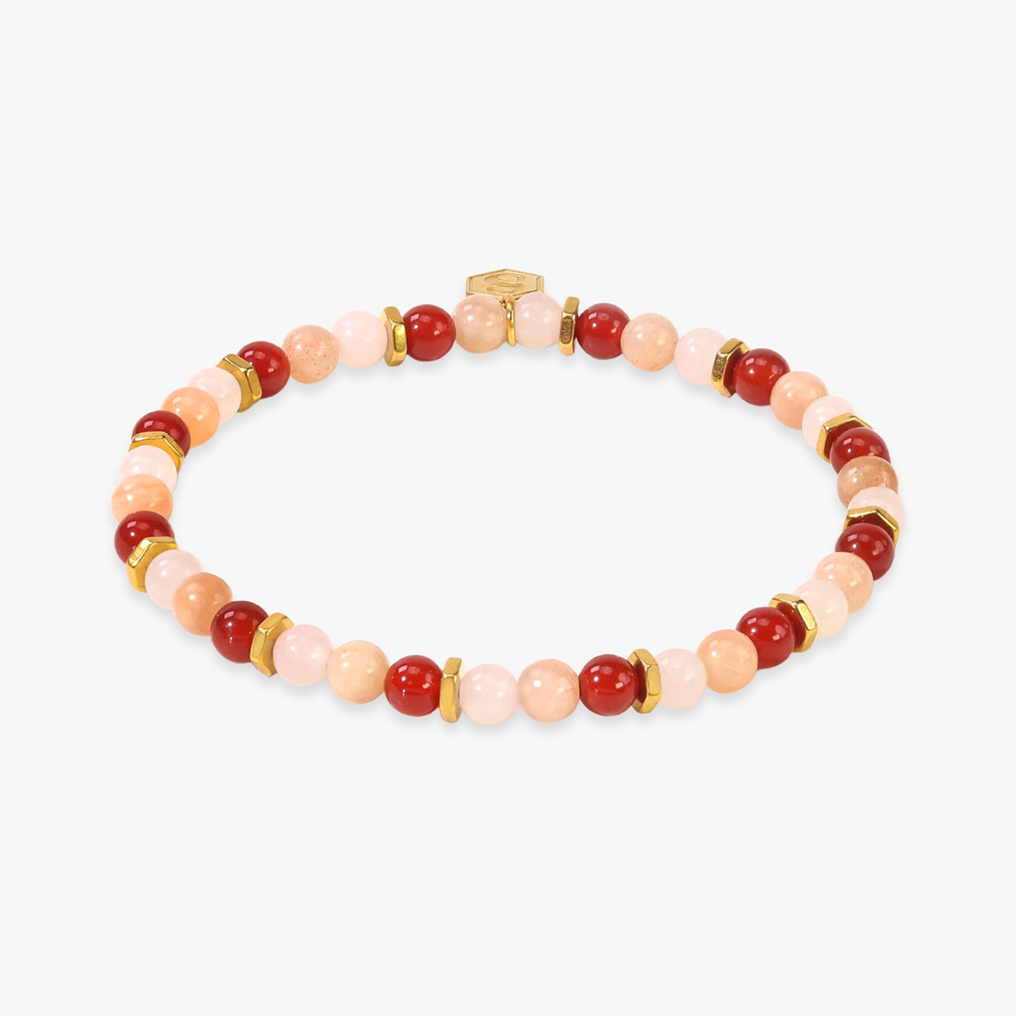 Bracelet Serena en pierres de Soleil, Cornaline et Quartz rose - SLOYA