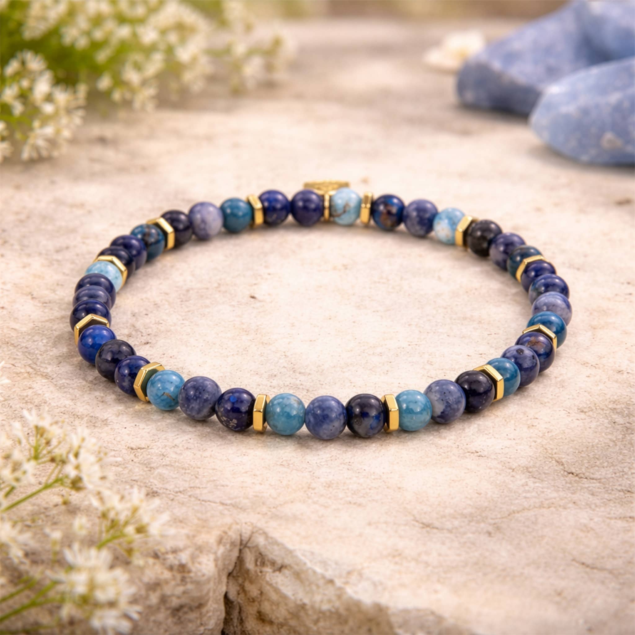 Bracelet Serena en pierres Lapis-lazuli, Sodalite et Apatite - SLOYA