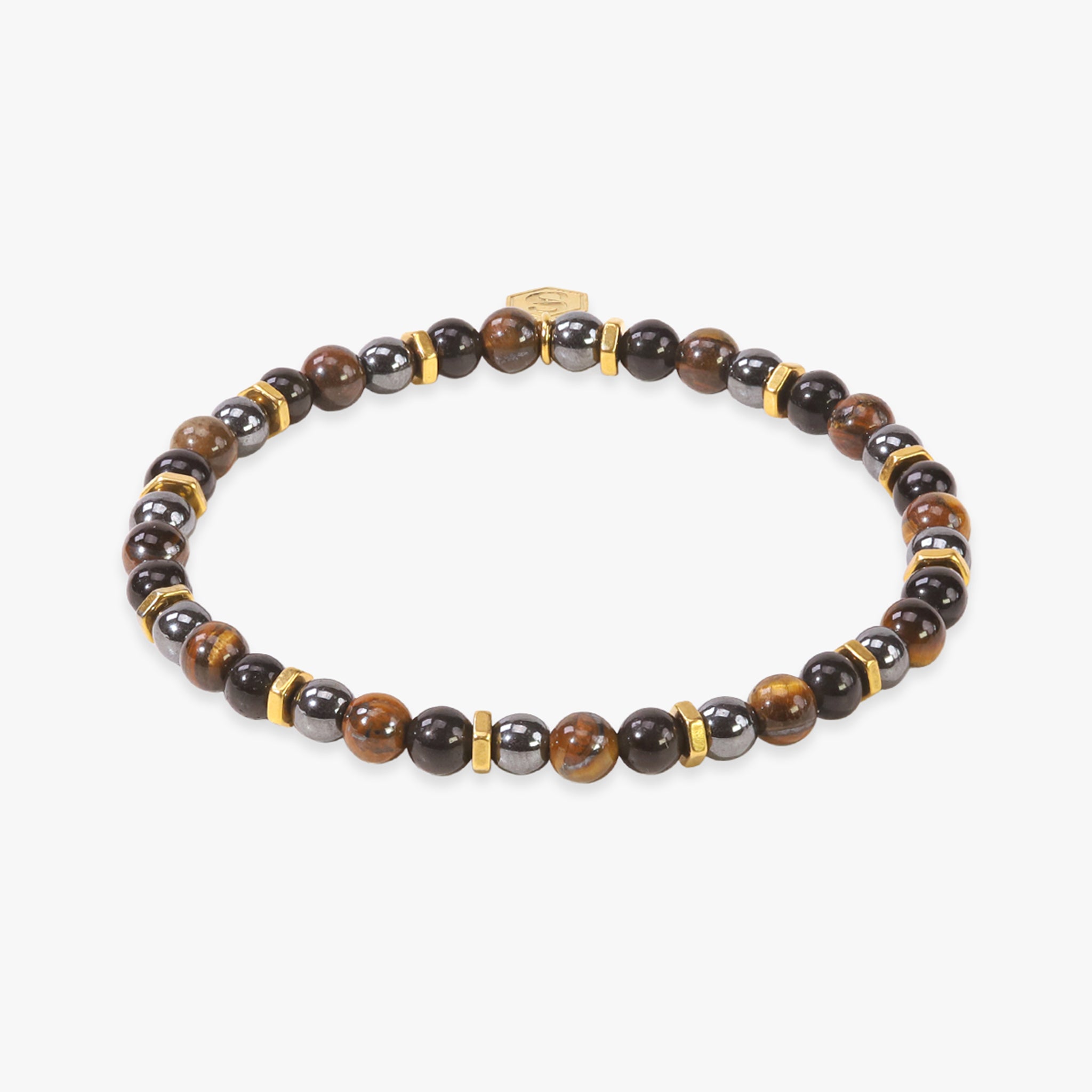 Bracelet serena en pierres Oeil de tigre, Obsidienne et Hématite - SLOYA
