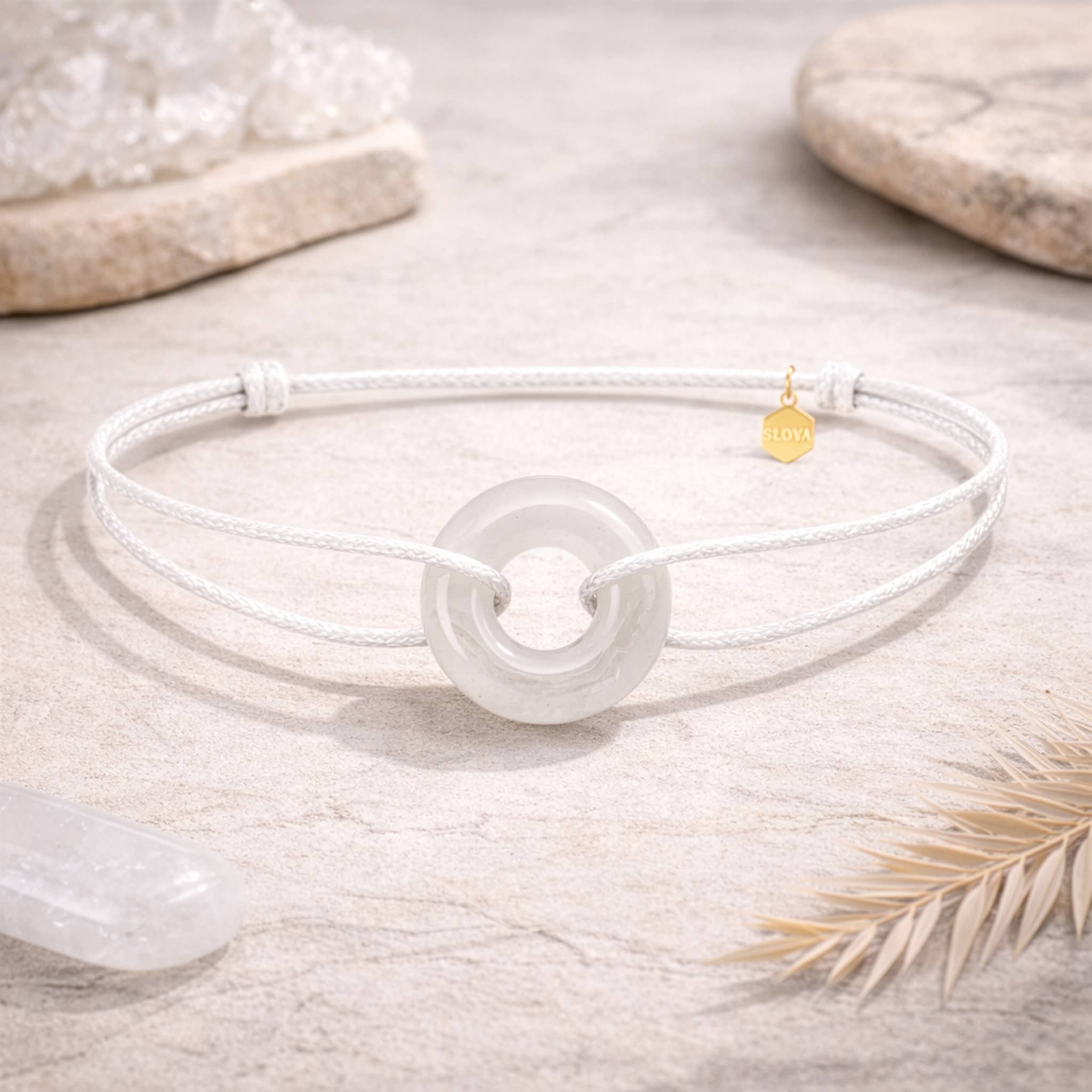 Bracelet orya en pierre Agate blanche - SLOYA