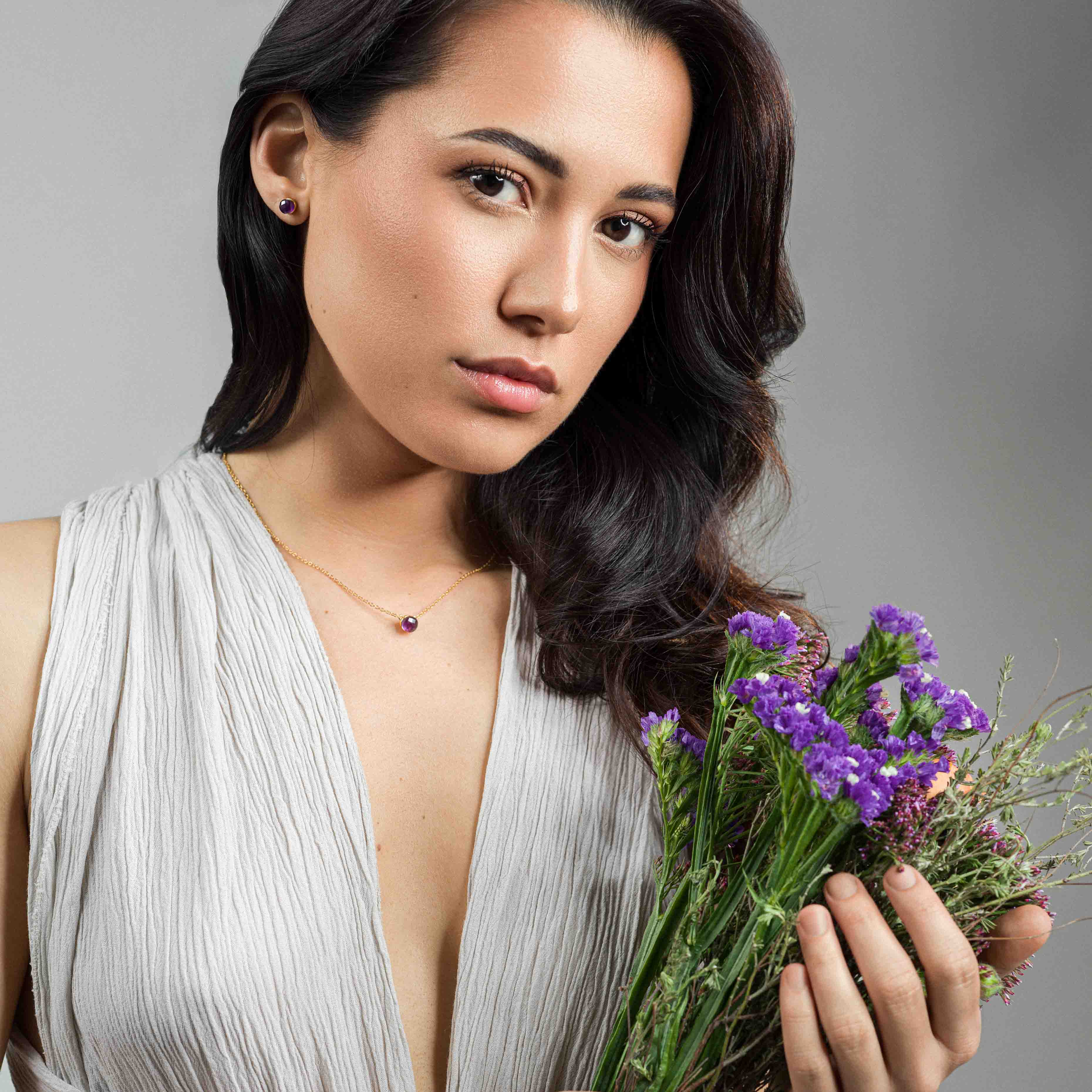 Boucles d'oreilles Aurora en pierres Améthyste - SLOYA