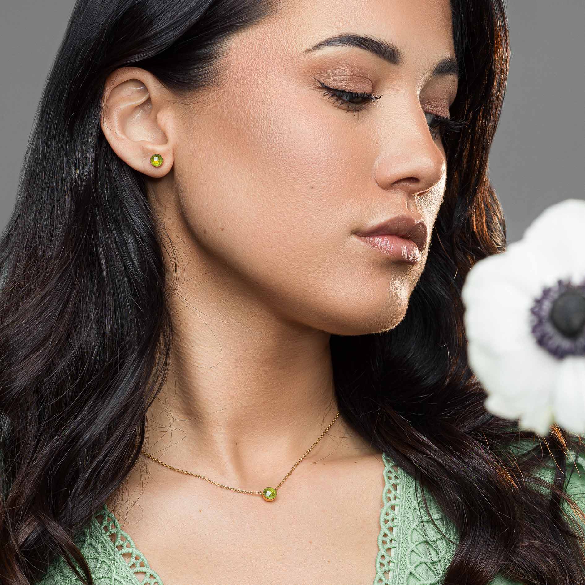 Boucles d'oreilles Aurora en pierres Péridot - SLOYA