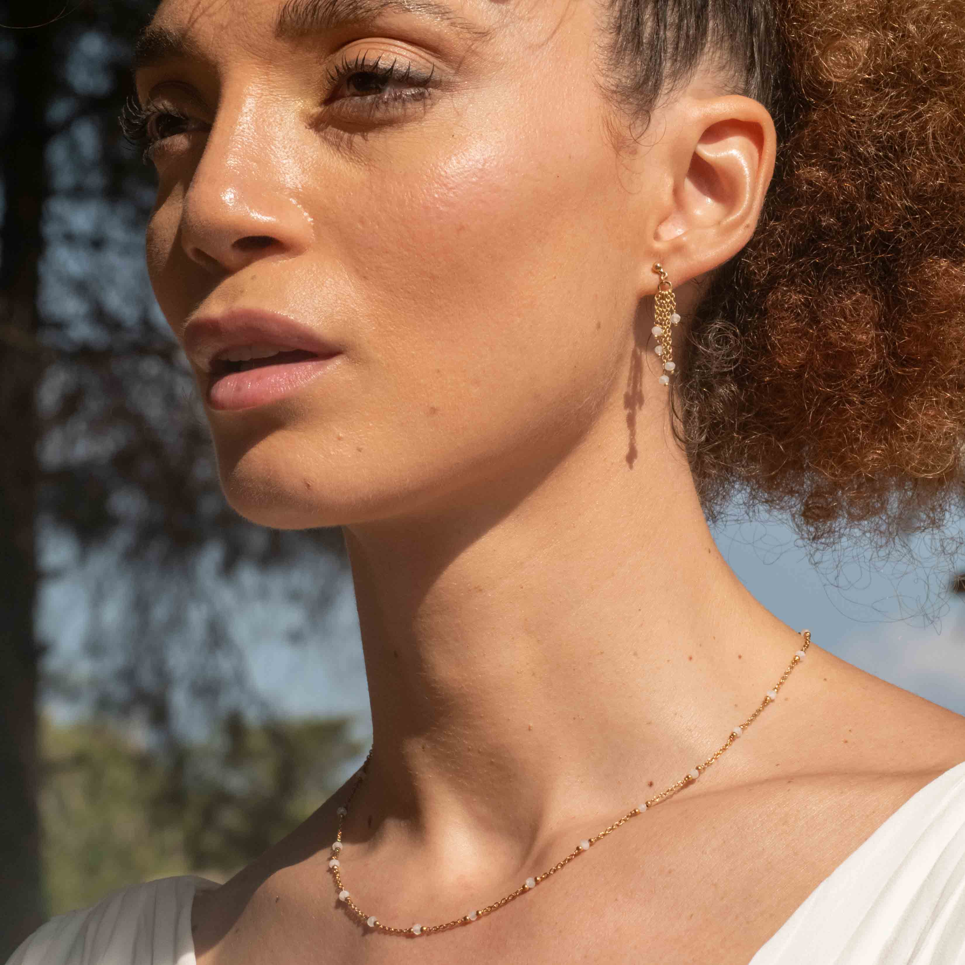 Boucles d'oreilles Elyssa en Pierres de Lune - SLOYA