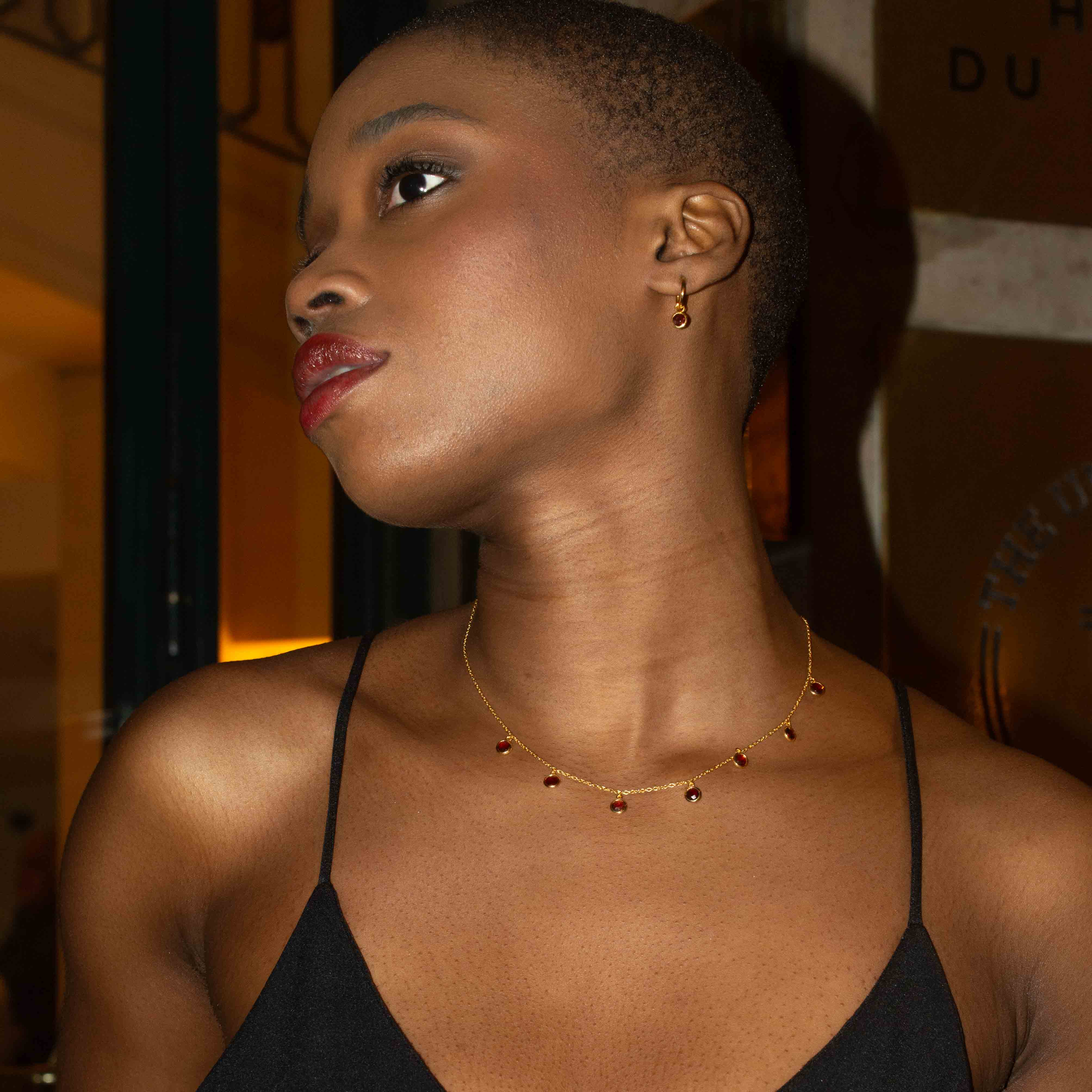 parure Collier, bracelet et boucles d'oreilles Gemia en pierres Grenat