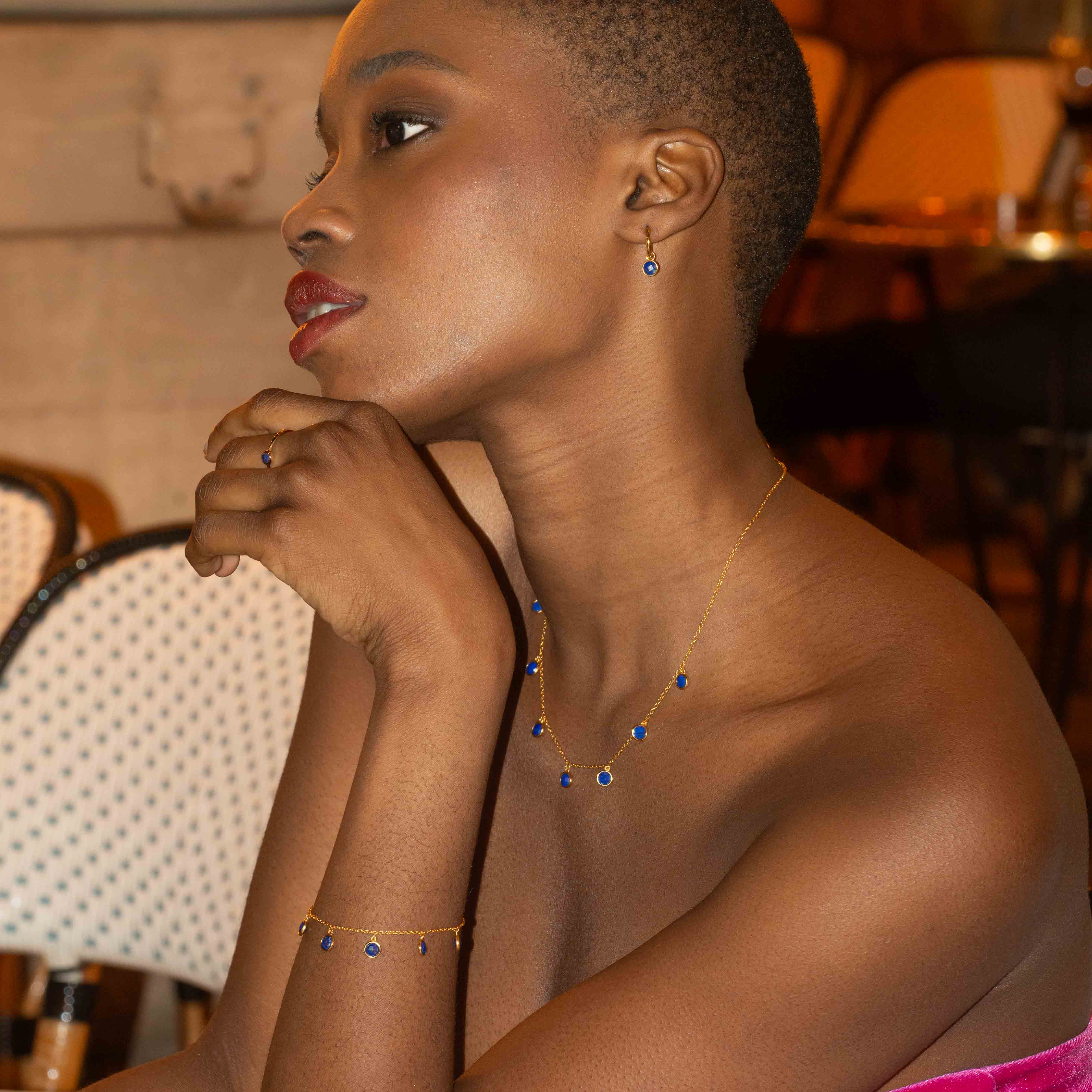 Bracelet Gemia en pierres Lapis-lazuli - SLOYA