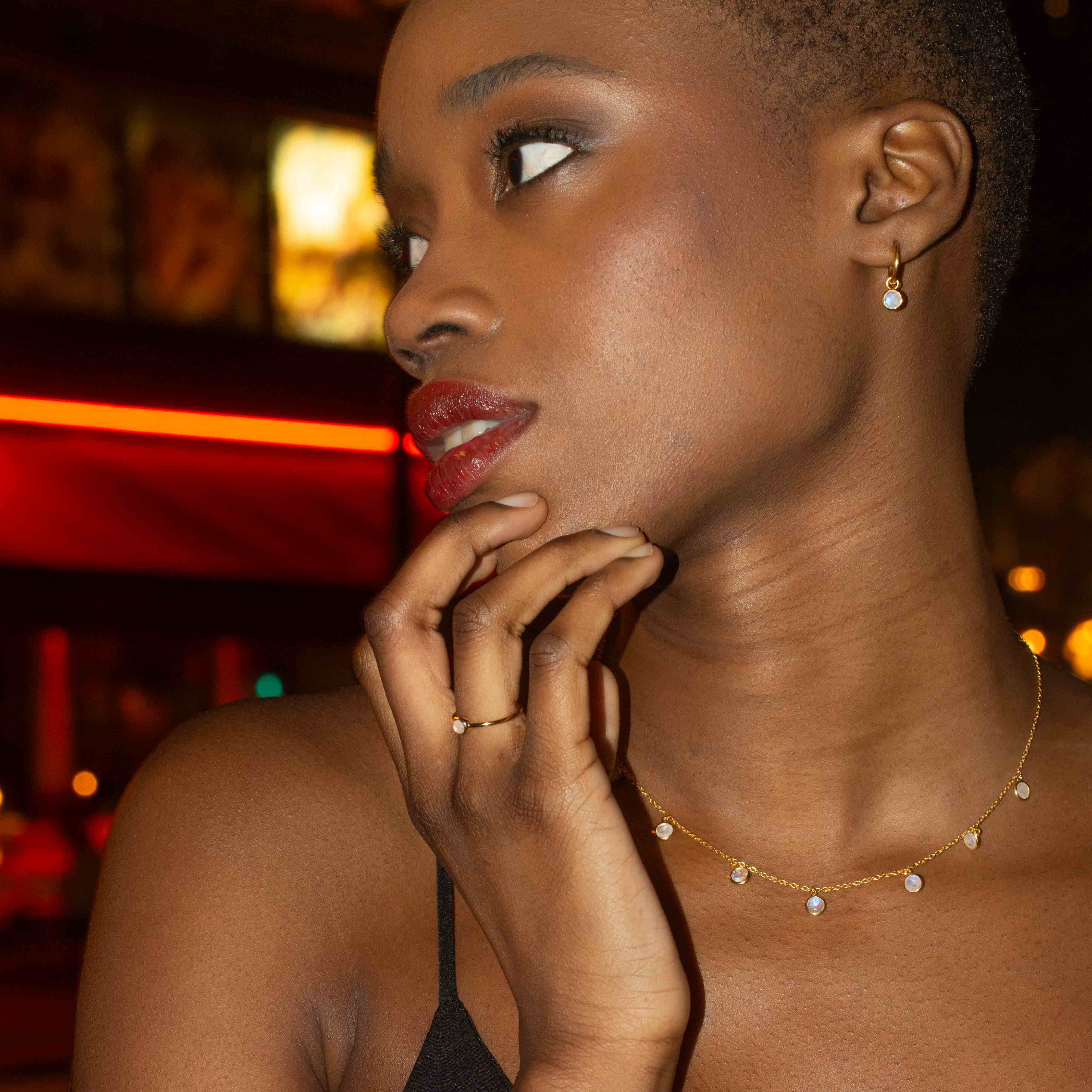 Boucles d'oreilles Gemia en Pierres de lune - SLOYA